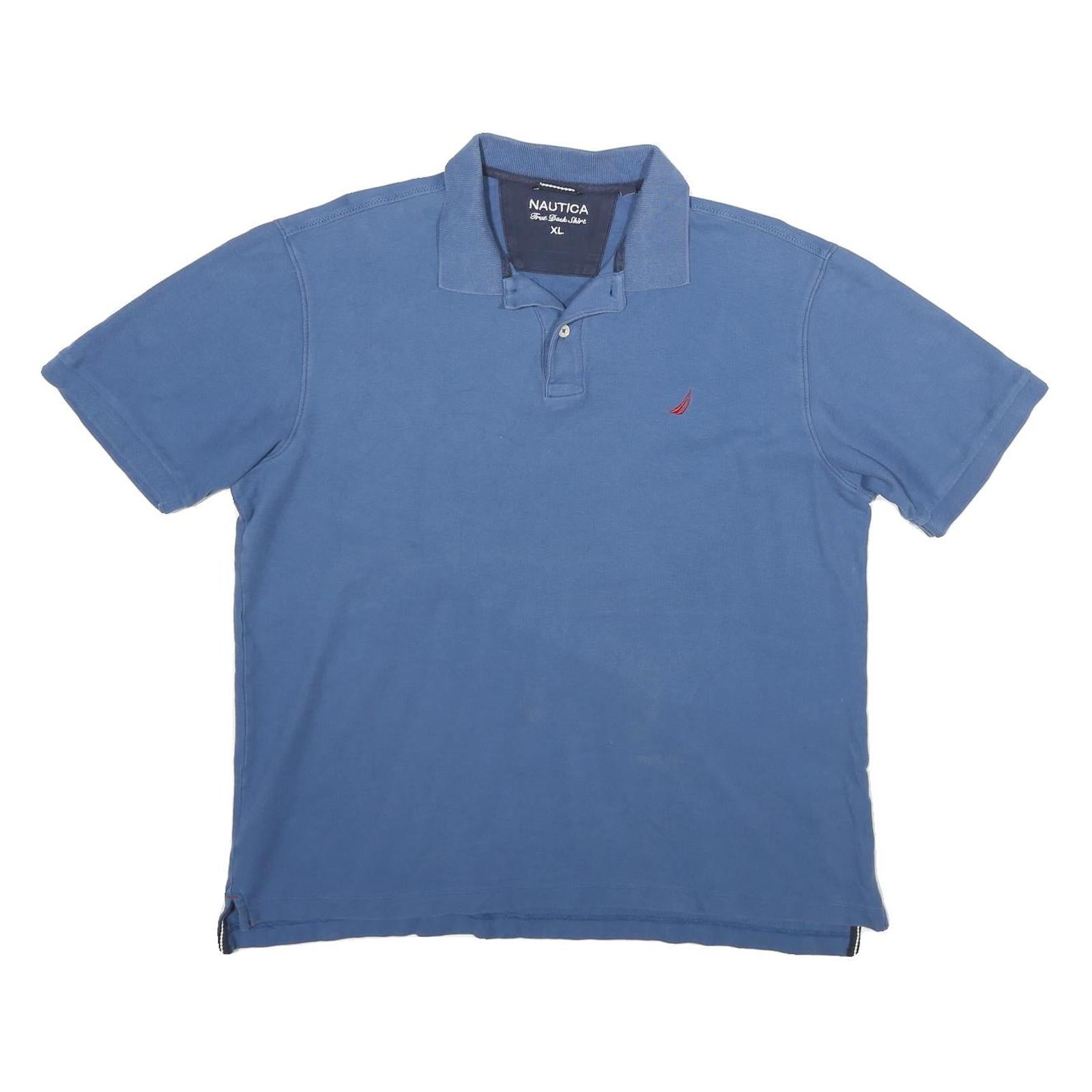NAUTICA Mens Blue XL Cotton Short Sleeve Plain Polo Shirt Classic Fit Refurbished - N/A refurbished available on Cerqular