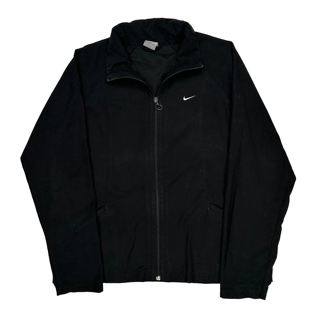 Nike Track Jacket - XL Black Polyester Refurbished - Thrifted (note: this is a term often used to describe second- refurbished available on Cerqular