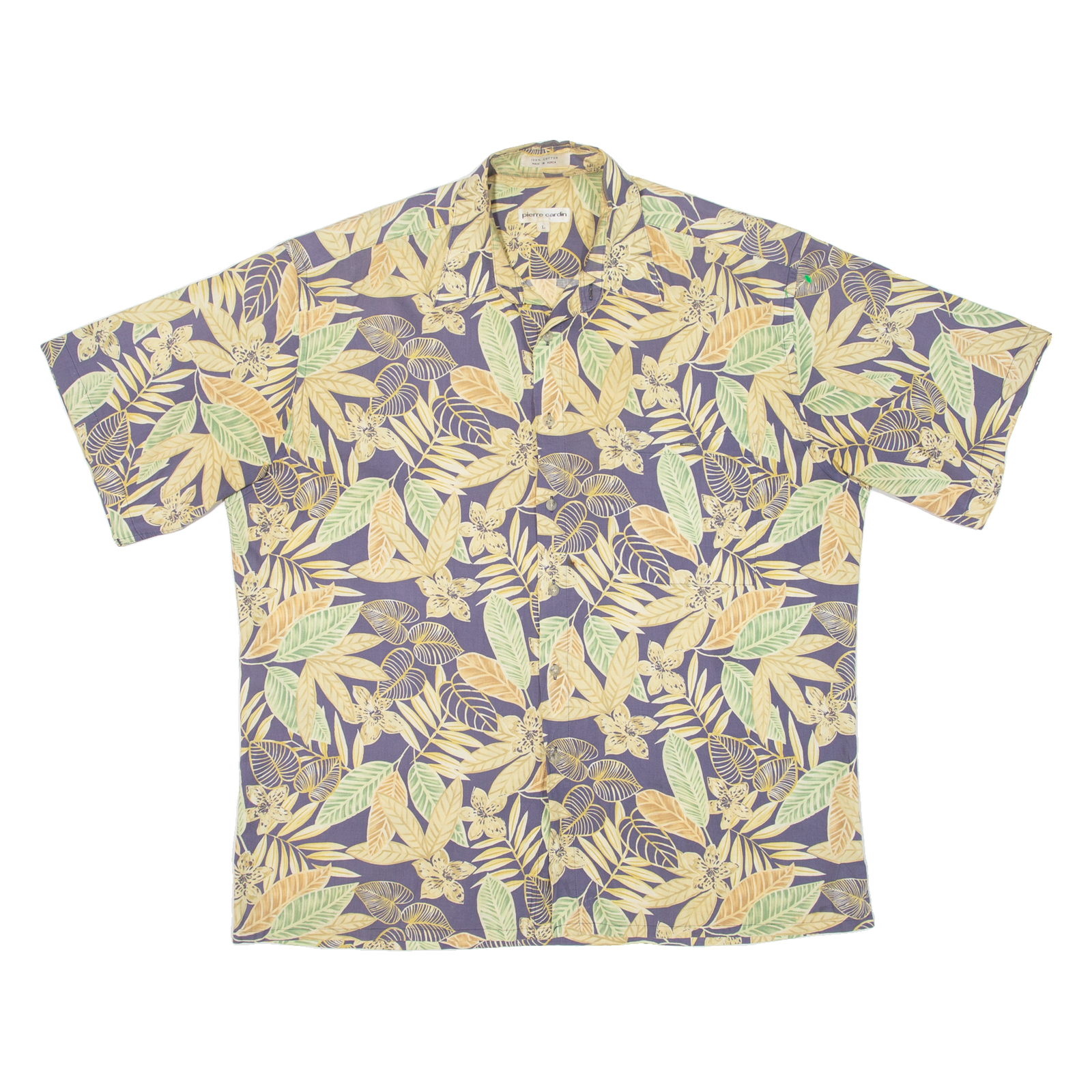 PIERRE CARDIN Mens Hawaiian Shirt Blue Floral L Refurbished - N/A refurbished available on Cerqular