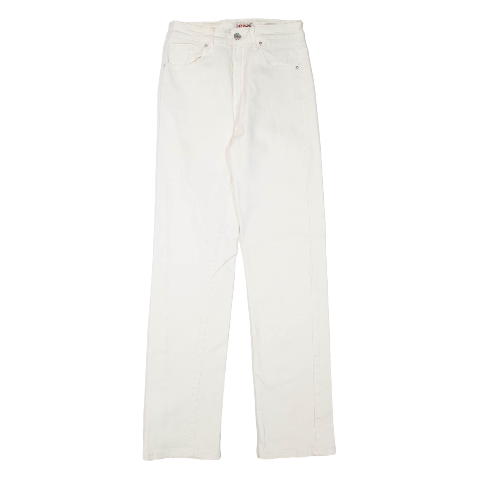 GUESS Womens Trousers White Regular Straight W24 L31 Refurbished - N/A refurbished available on Cerqular