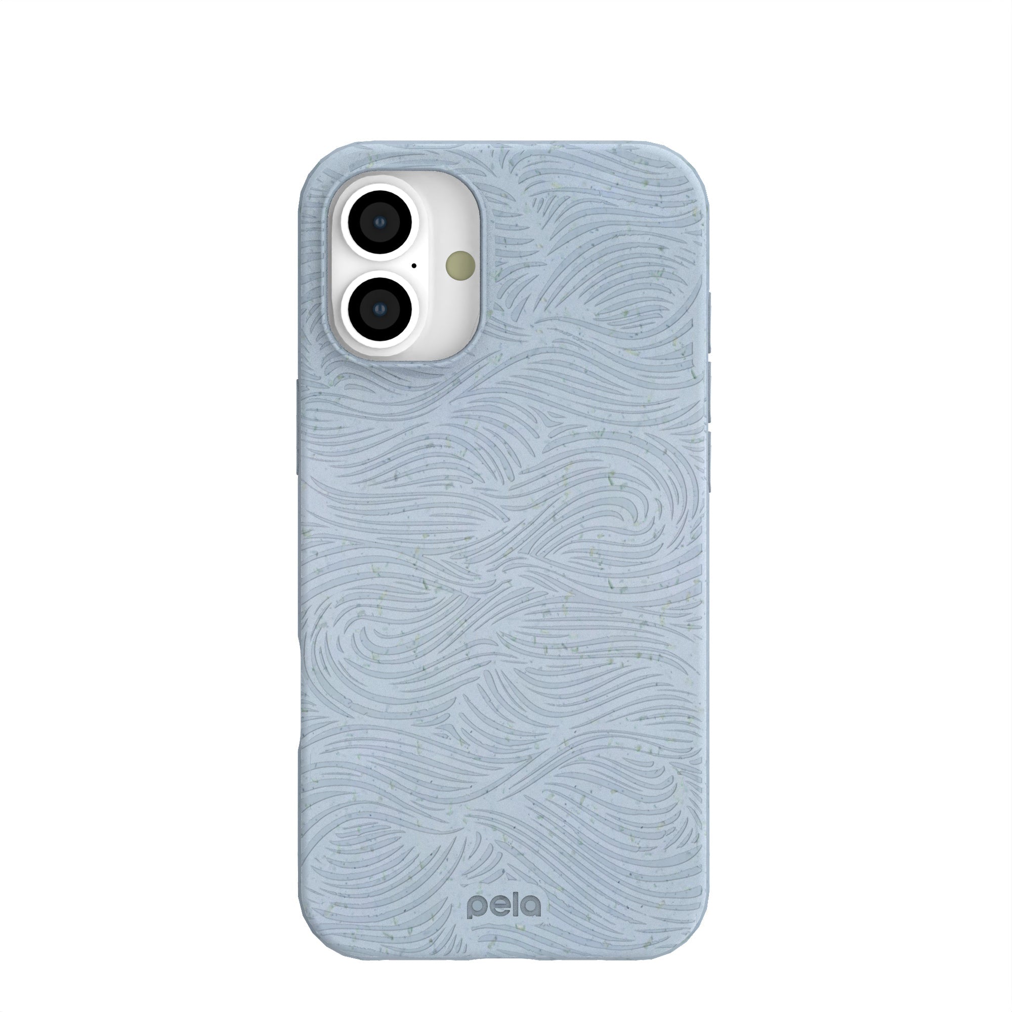 Powder Blue Ebb and Flow iPhone 16 Plus Case Refurbished - Pela Case refurbished available on Cerqular