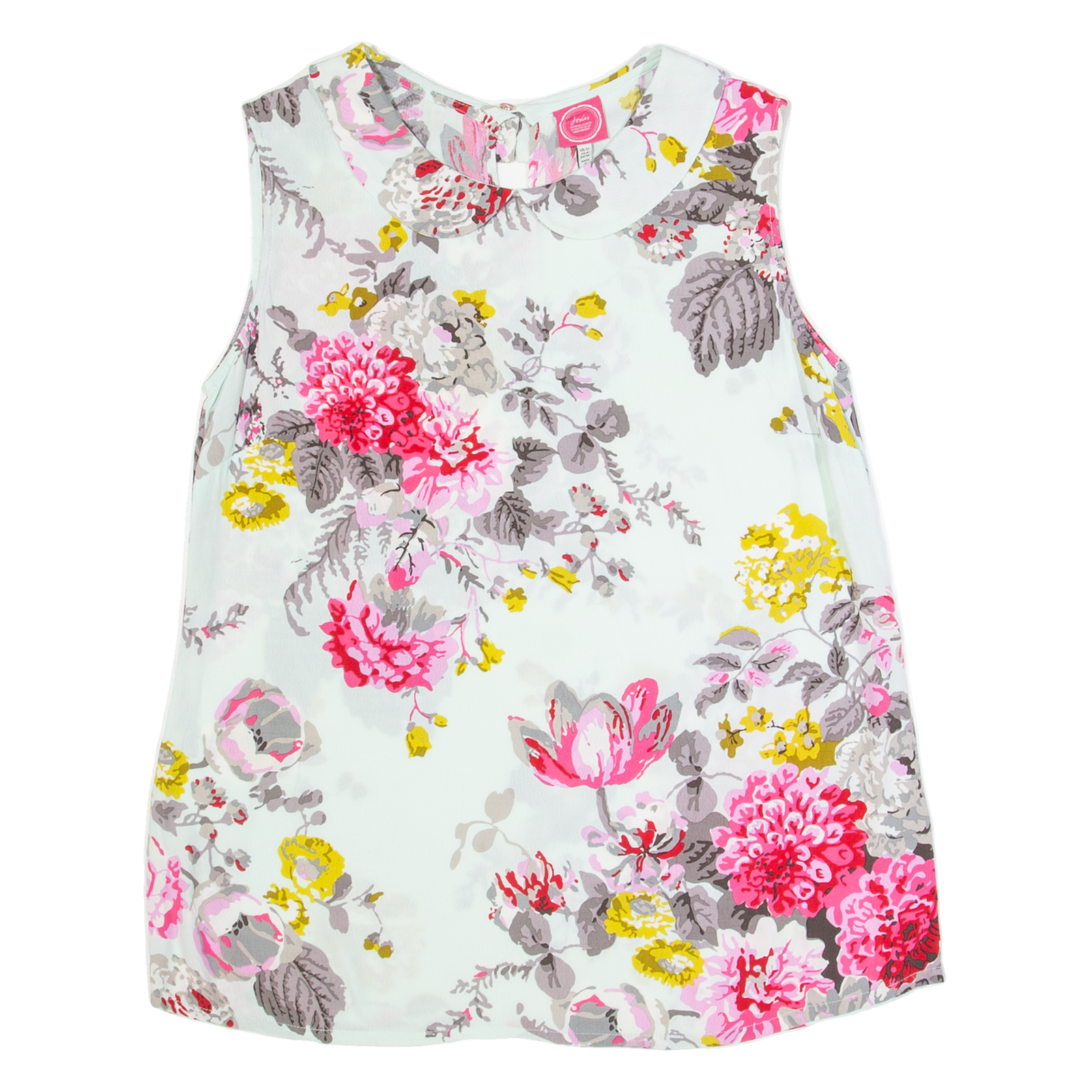 JOULES Womens Printed Vest Cream Collared Sleeveless Floral UK 12 Refurbished - N/A refurbished available on Cerqular