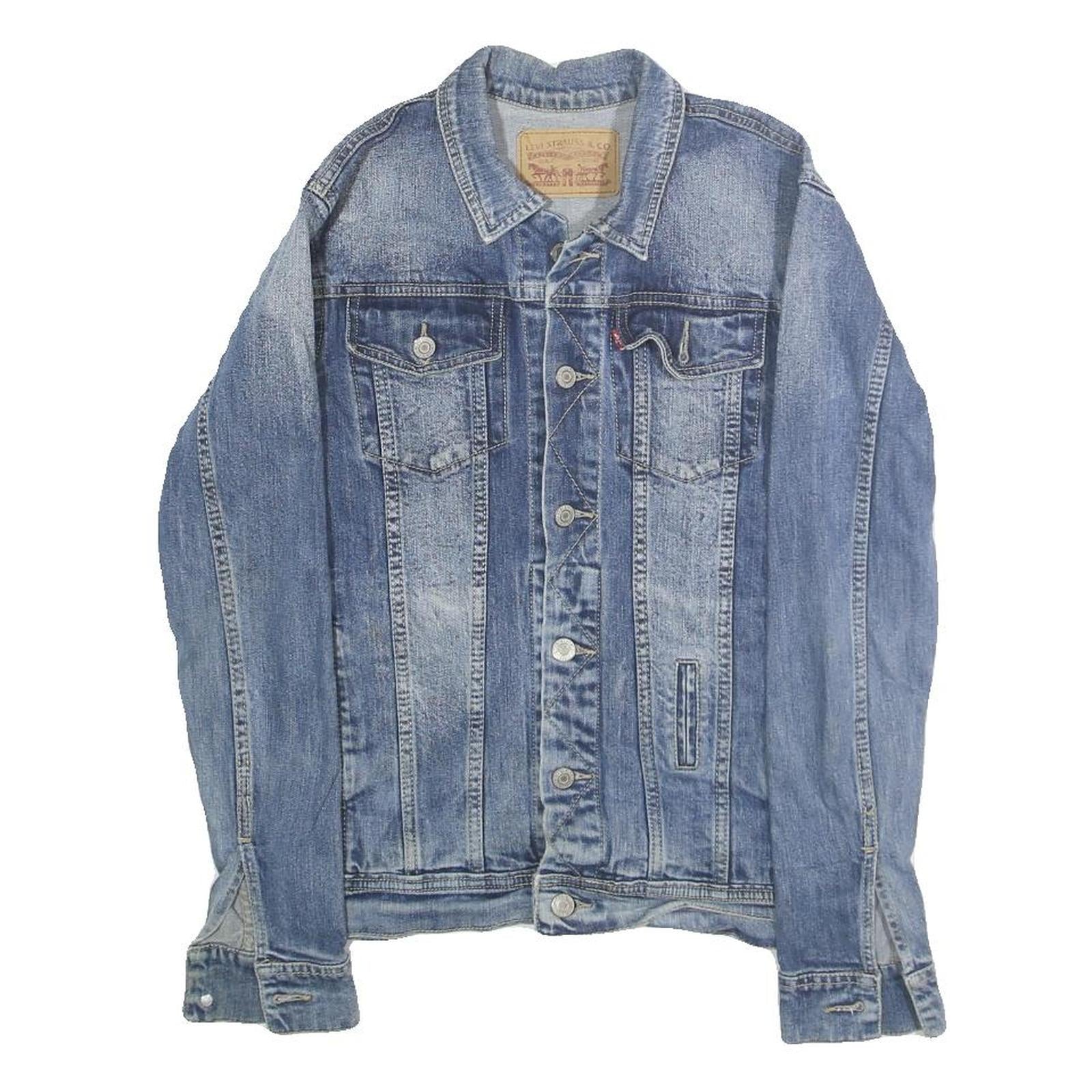LEVI'S Mens Blue Denim Button Jacket M Cotton Classic Casual Outerwear Refurbished - N/A refurbished available on Cerqular