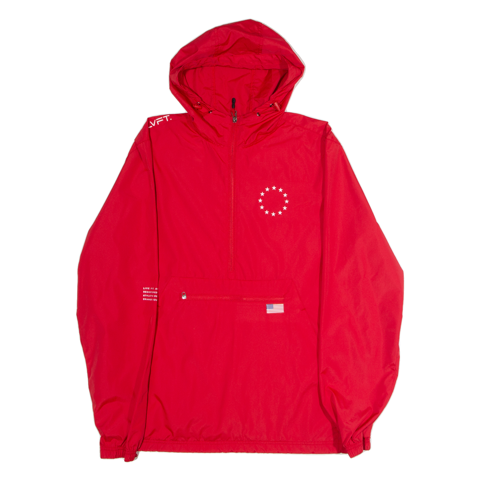LVFT Mens Pullover Jacket Red USA Hooded XL Refurbished - N/A refurbished available on Cerqular