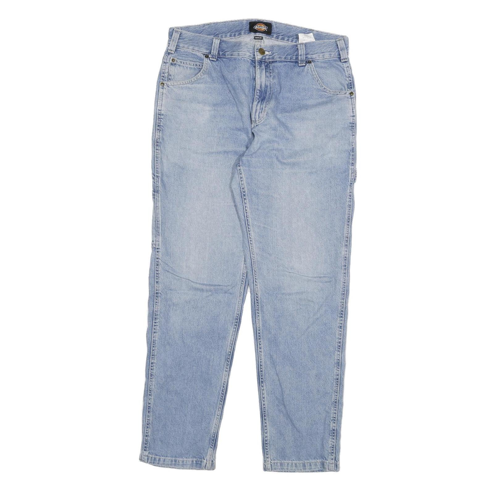 DICKIES Mens Jeans Blue Regular Straight Denim Rinse W34 L32 Workwear Refurbished - N/A refurbished available on Cerqular