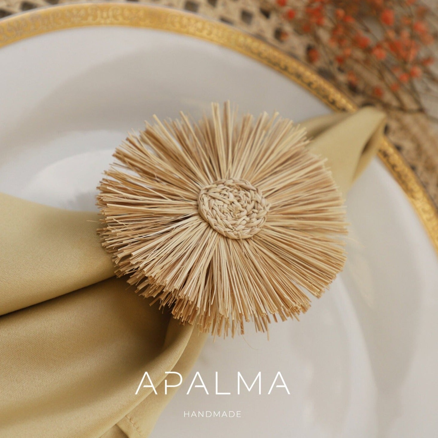 Buy Sunflower Napkin Ring - Iraca Palm, 100% handmade napkin holder for table decor | Packaging: Pack of 6 Refurbished - $71.00 Sunflower Napkin Ring - Iraca Palm, 100% handmade napkin holder for table decor | Packaging: Pack of 6 Refurbished - Apalma Handmade refurbished available on Cerqular