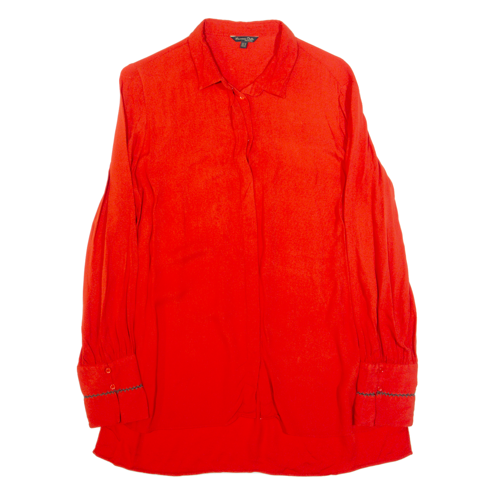 MASSIMO DUTTI Womens Shirt Red Collared Long Sleeve L Refurbished - N/A refurbished available on Cerqular