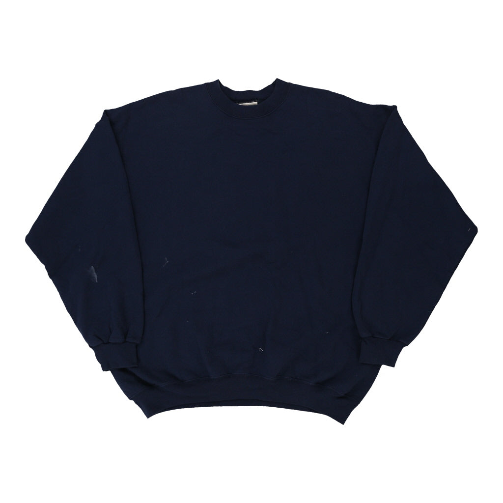 Hanes Sweatshirt - XL Navy Cotton Blend | Size: x-large Refurbished - Thrifted (note: this is a term often used to describe second- refurbished available on Cerqular