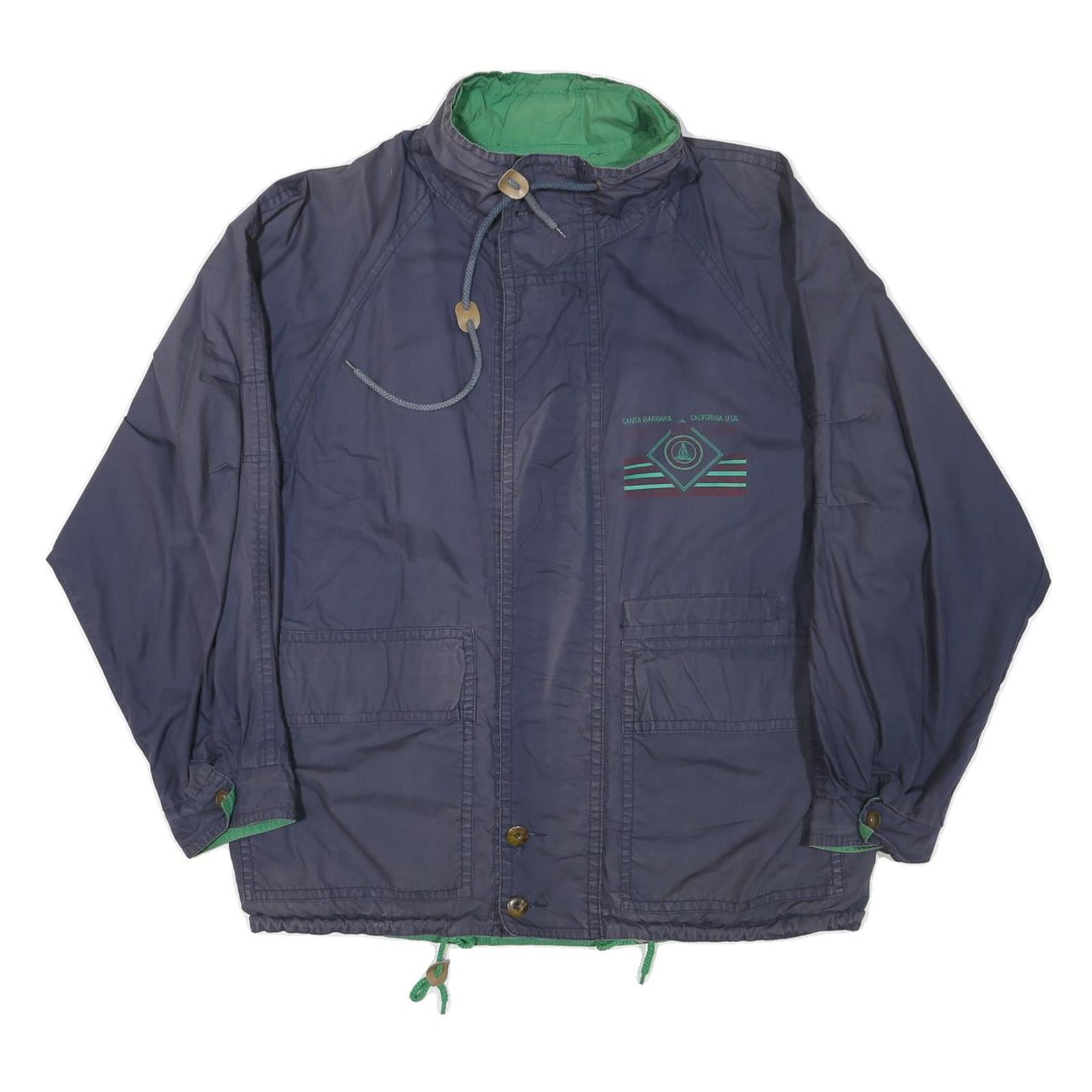 LIBERTY Mens Blue & Green Cotton Blend Zip Jacket XL Casual Outdoor Lightweight Refurbished - N/A refurbished available on Cerqular