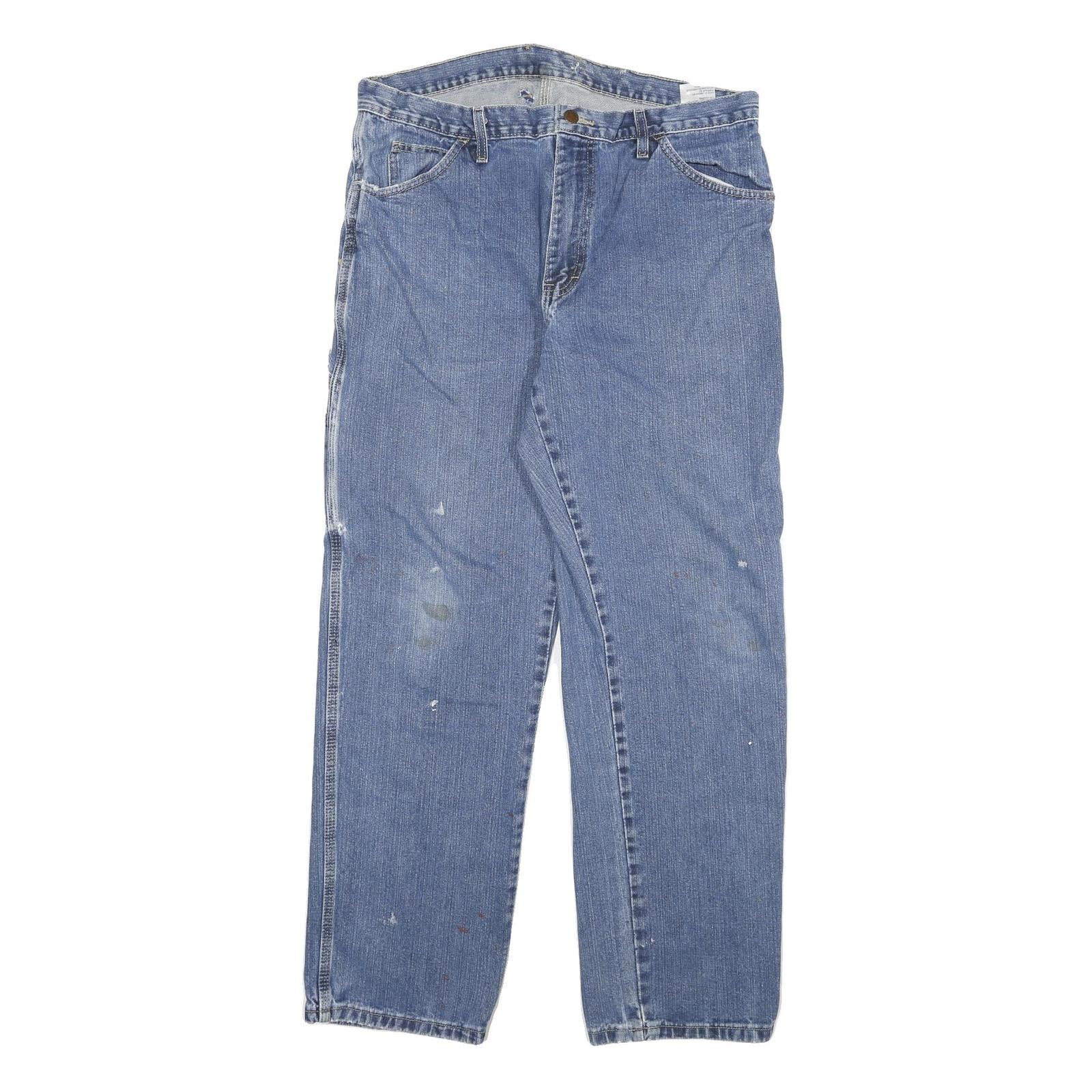 DICKIES Mens Regular Blue Denim Jeans W34 L29 Workwear Casual Cotton Blend Zip Refurbished - N/A refurbished available on Cerqular