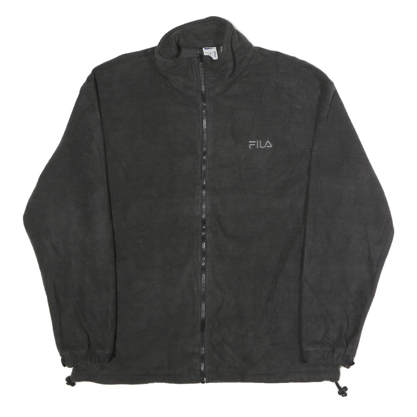 FILA Mens Black Polyester Fleece Jacket L Zip Up Casual Sportswear Refurbished - N/A refurbished available on Cerqular