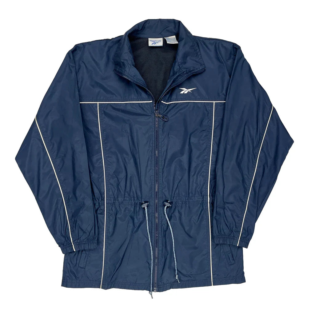Reebok Windbreaker - Medium Blue Nylon Refurbished - Thrifted (note: this is a term often used to describe second- refurbished available on Cerqular