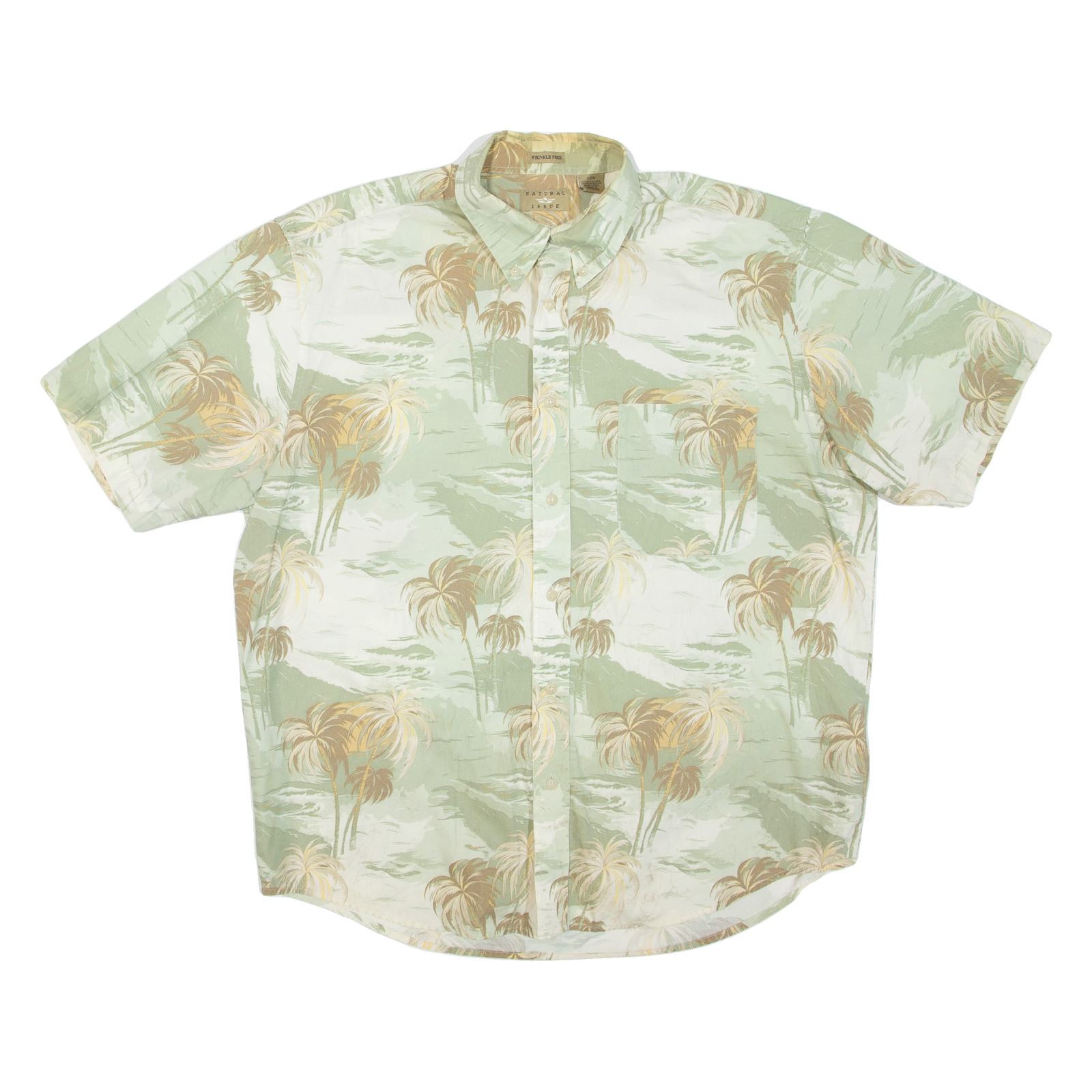 NATURAL ISSUE Mens Hawaiian Shirt Green Floral L Refurbished - N/A refurbished available on Cerqular