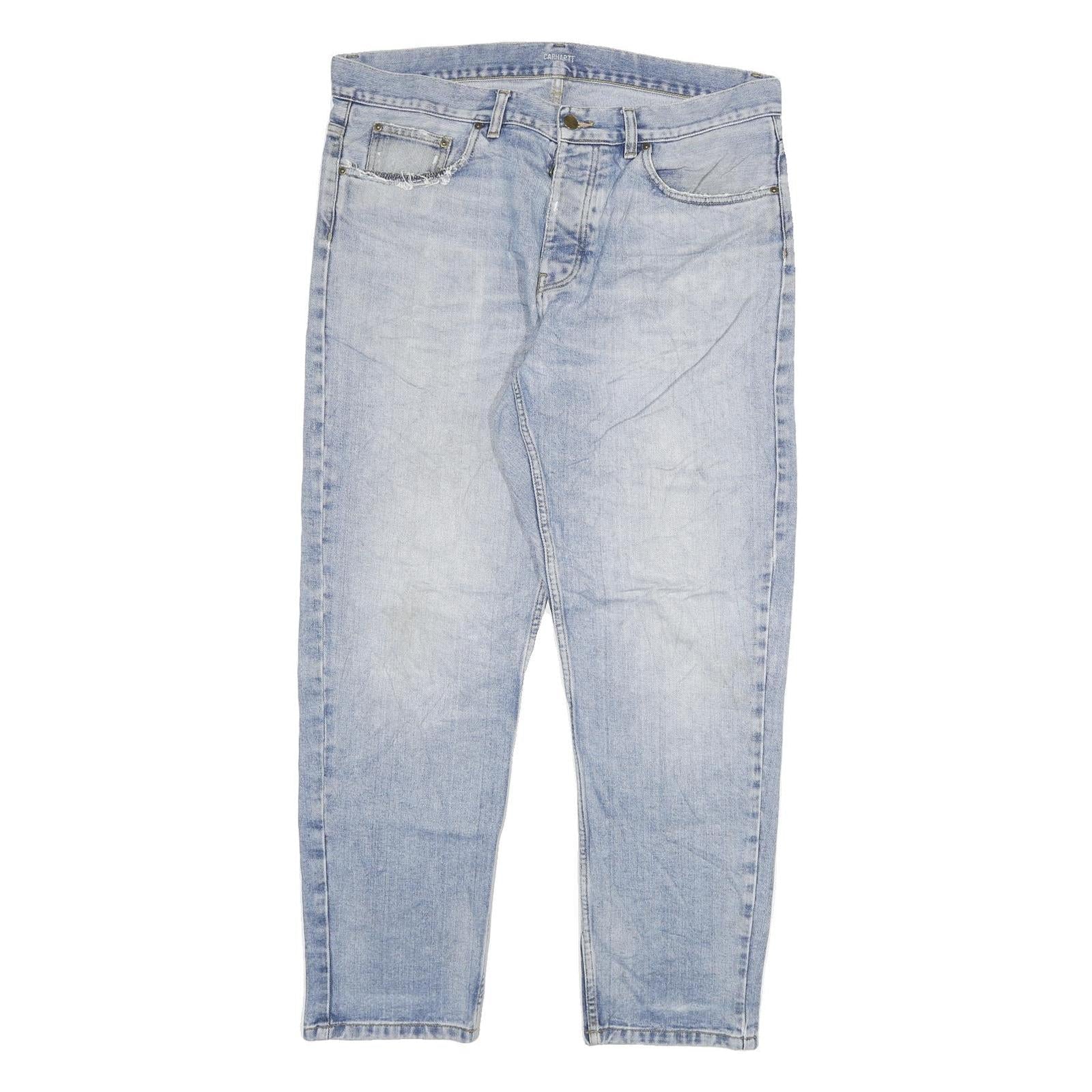 CARHARTT Womens Regular Fit Denim Jeans Light Blue Cotton Blend W34 L29 Classic Refurbished - N/A refurbished available on Cerqular