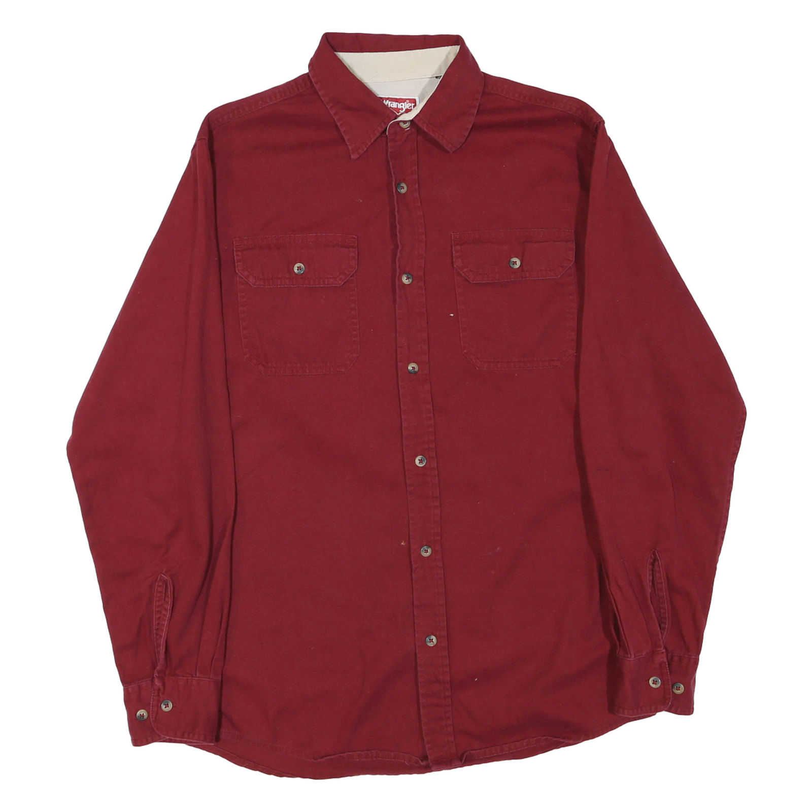 WRANGLER Mens Red Shirt S Button Pocket Long Sleeve Cotton Blend Casual Refurbished - N/A refurbished available on Cerqular