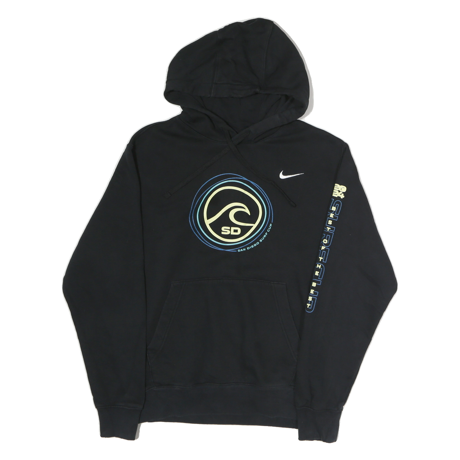 NIKE Mens Black San Diego Surf Cup Pullover Hoodie S Printed Logo Refurbished - N/A refurbished available on Cerqular