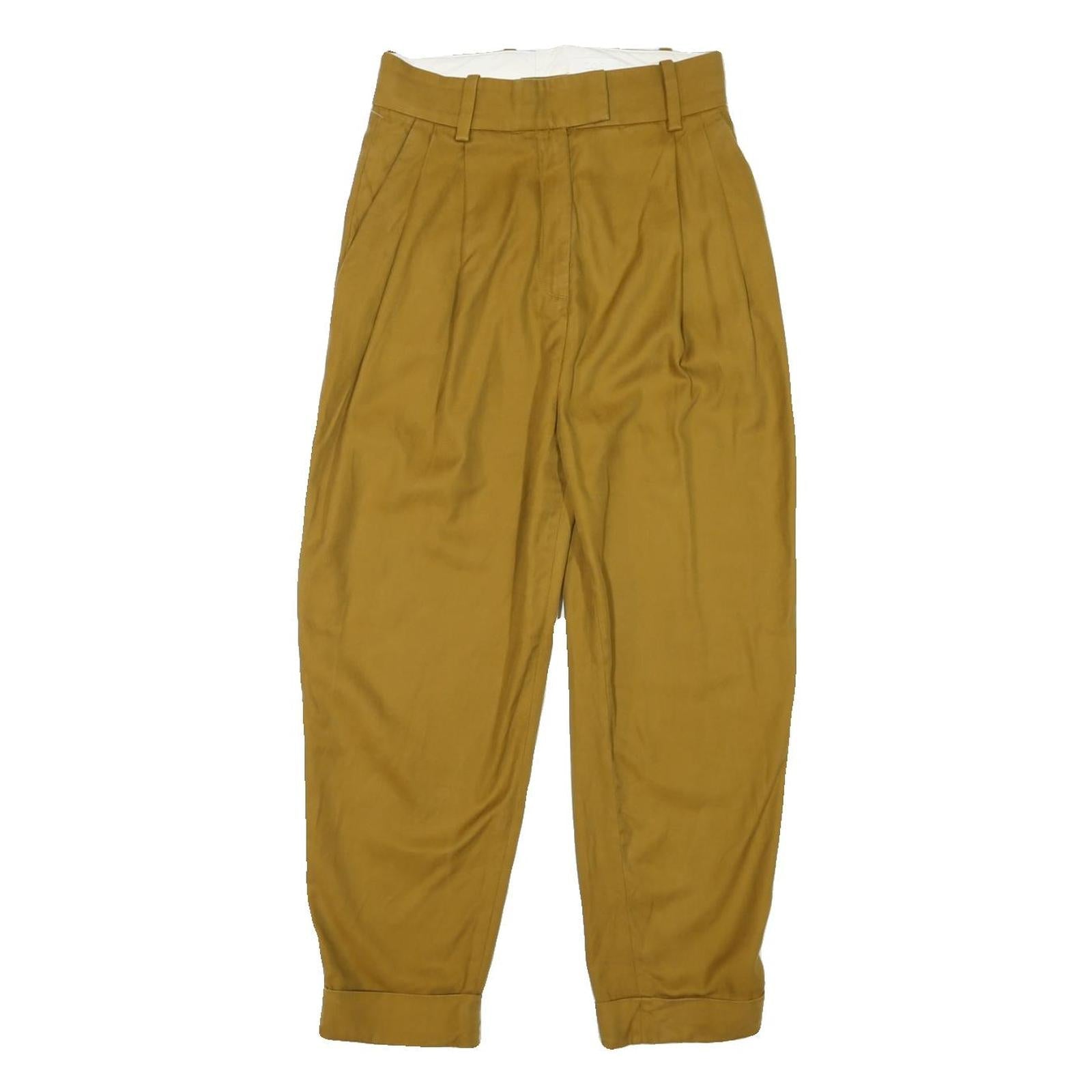COS Womens Cotton Blend Mustard Regular Straight Trousers W28 L24 Zip Refurbished - N/A refurbished available on Cerqular