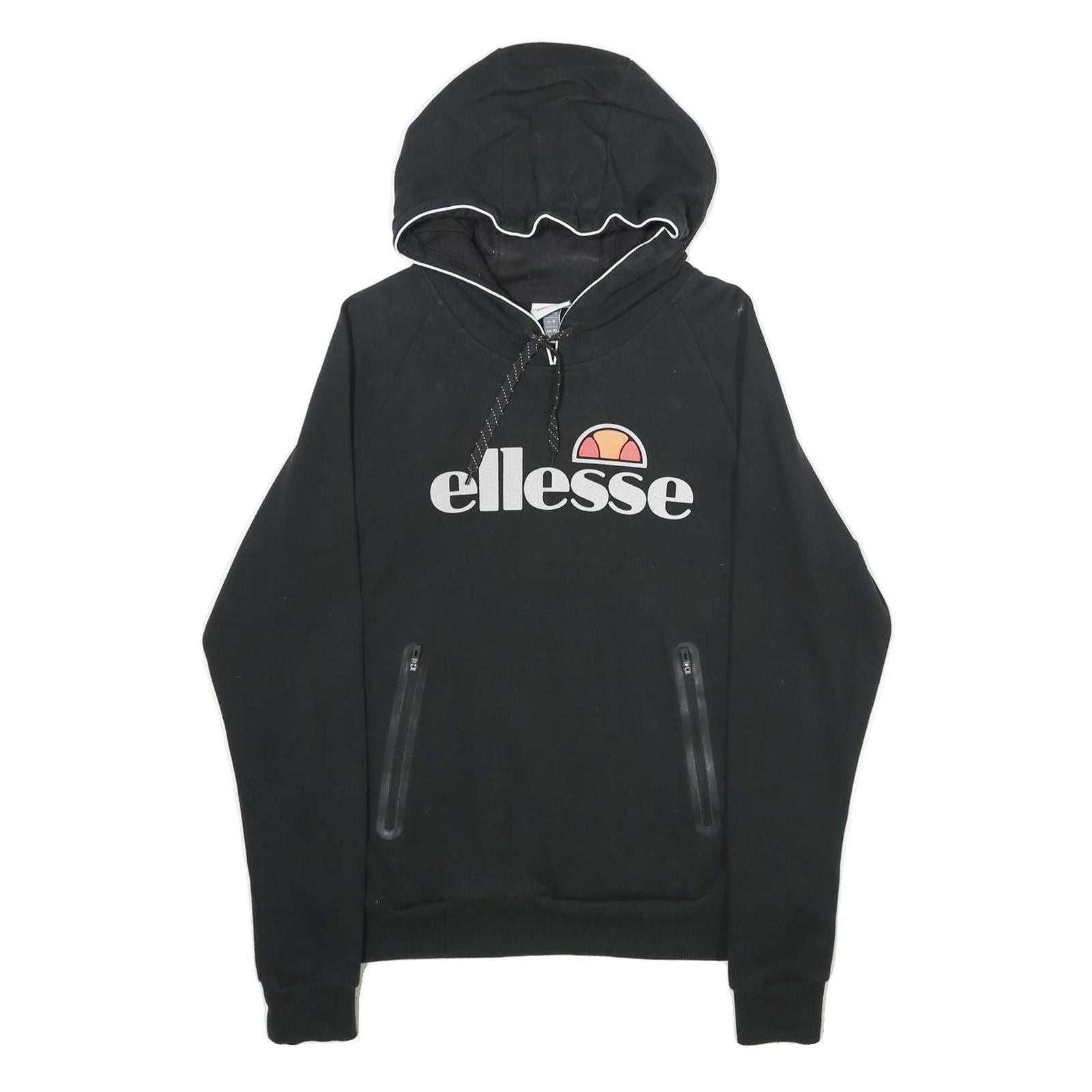 Buy ELLESSE Womens Black Pullover Hoodie UK 10 Logo Print Cotton Blend Refurbished - $29.89 ELLESSE Womens Black Pullover Hoodie UK 10 Logo Print Cotton Blend Refurbished - N/A refurbished available on Cerqular