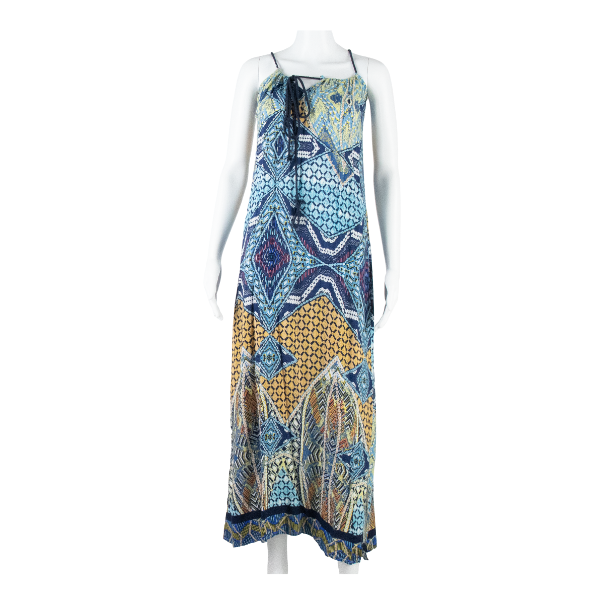 Oversized Womens Shift Dress Blue Crazy Pattern Sleeveless Long S Refurbished - N/A refurbished available on Cerqular
