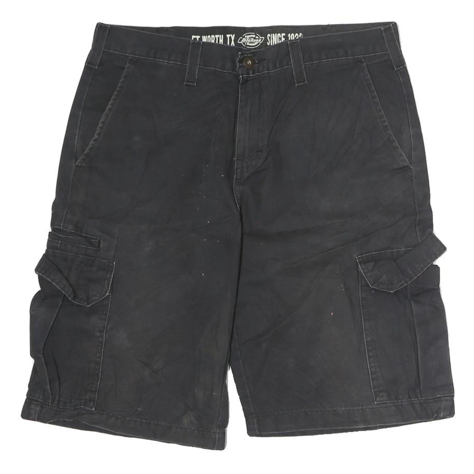 DICKIES Mens Black Cargo Shorts XL W34 Cotton Workwear Casual Refurbished - N/A refurbished available on Cerqular