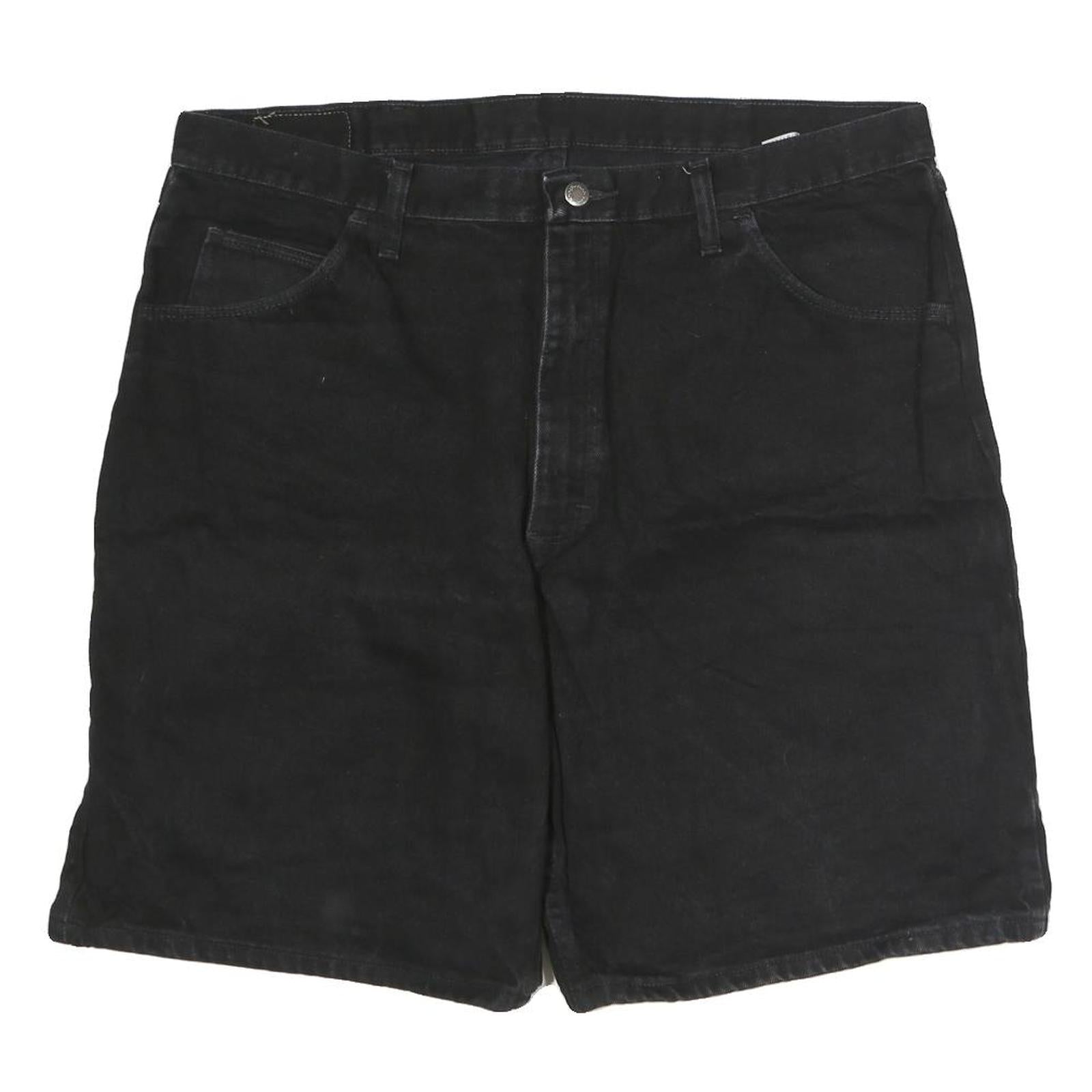 WRANGLER Mens Black Cotton Denim Casual Shorts L W40 Classic Fit Pocketed Refurbished - N/A refurbished available on Cerqular