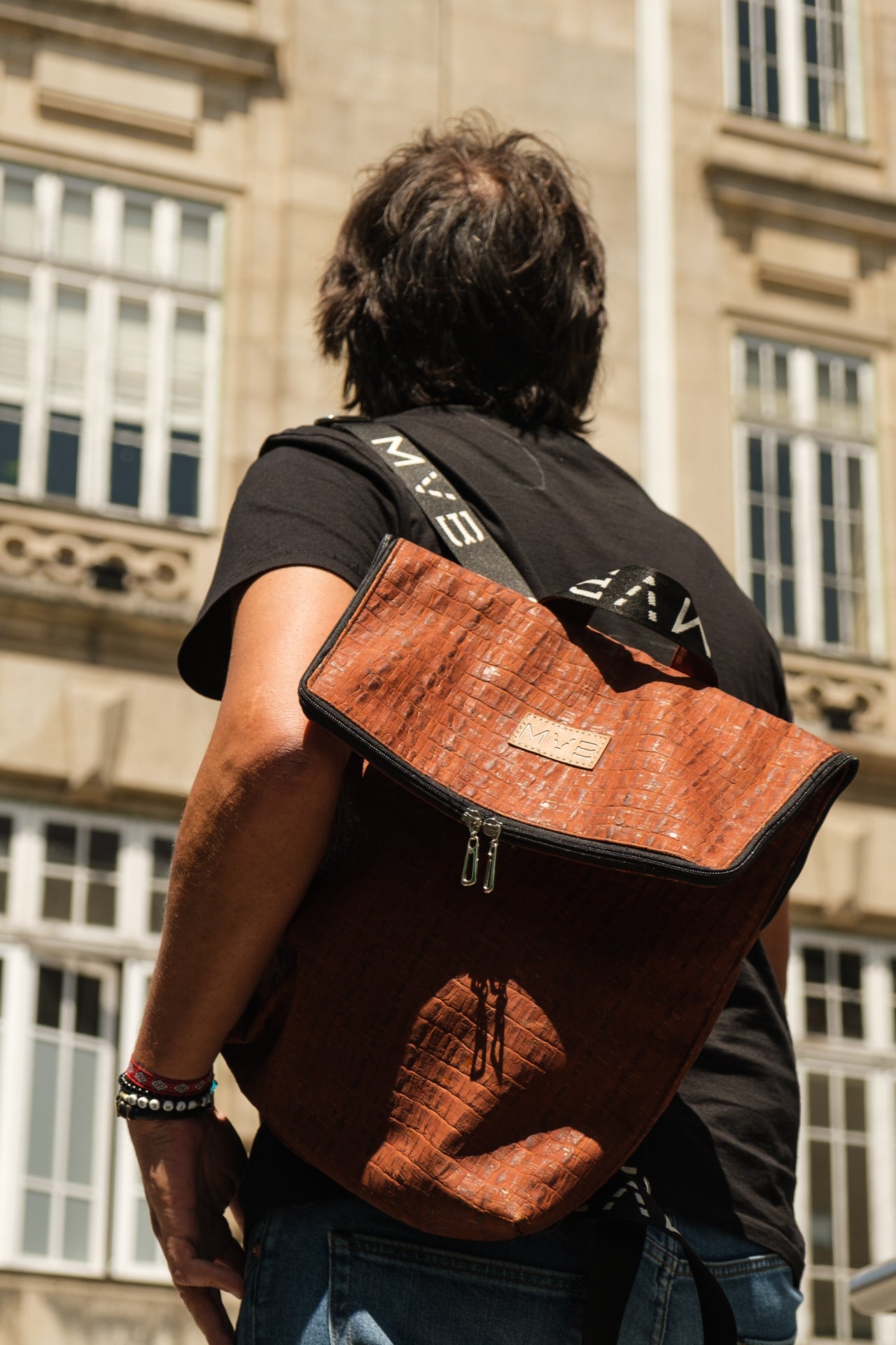 Laptop Vegan Backpack croco cork Refurbished - My Vegan Bags refurbished available on Cerqular