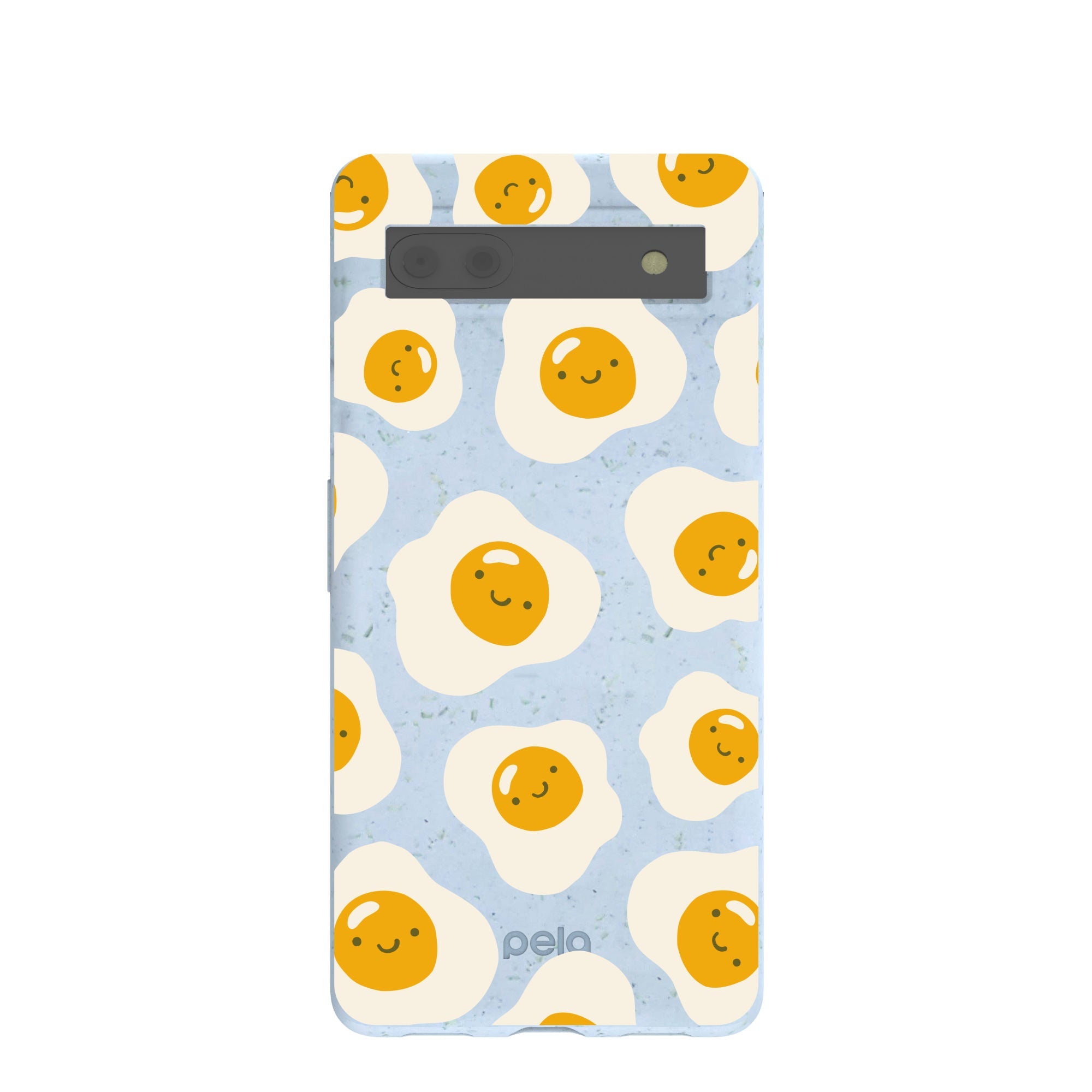 Powder Blue Sunny Side Up Google Pixel 6a Case Refurbished - Pela Case refurbished available on Cerqular