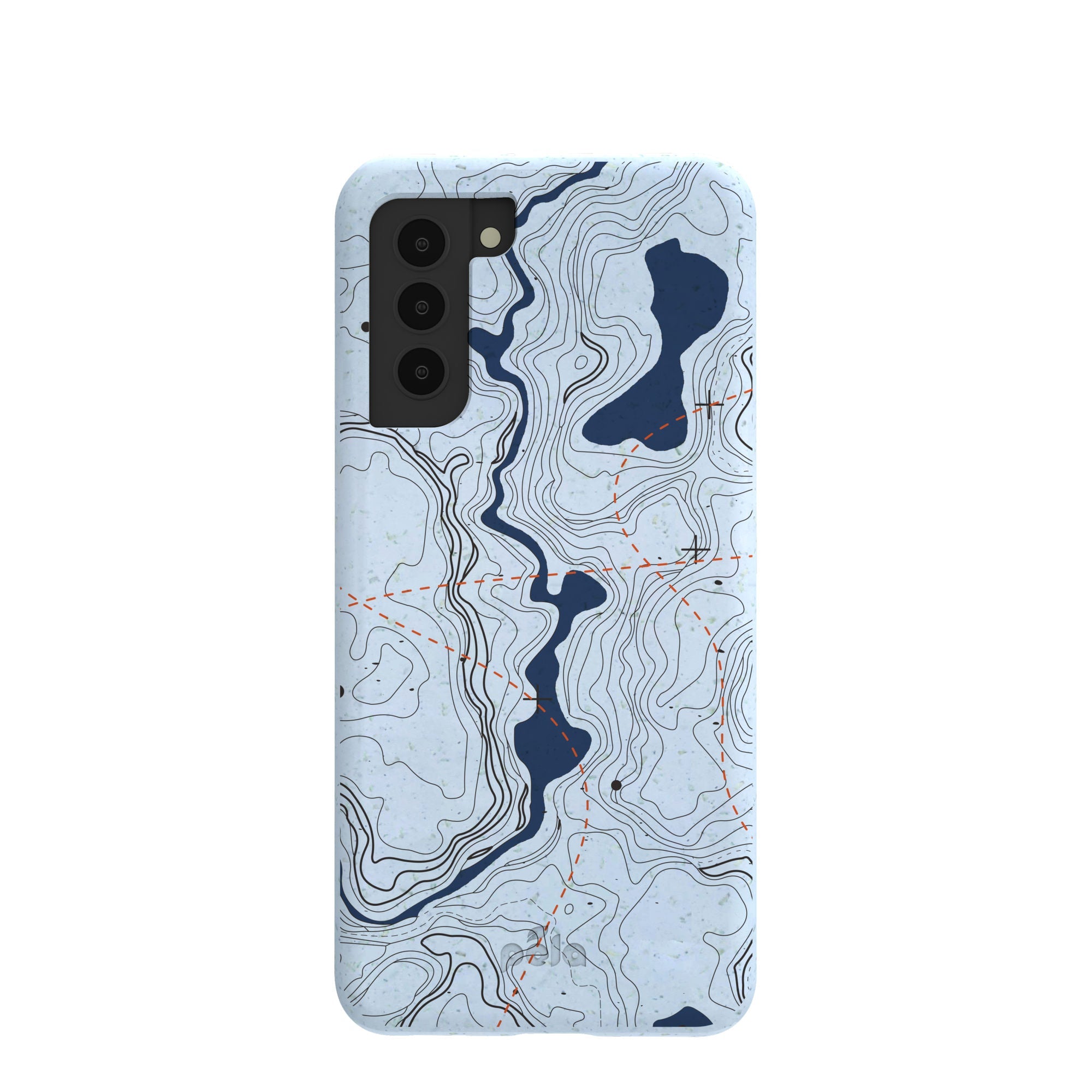 Powder Blue Contour Lines Samsung Galaxy S21 Case Refurbished - Pela Case refurbished available on Cerqular
