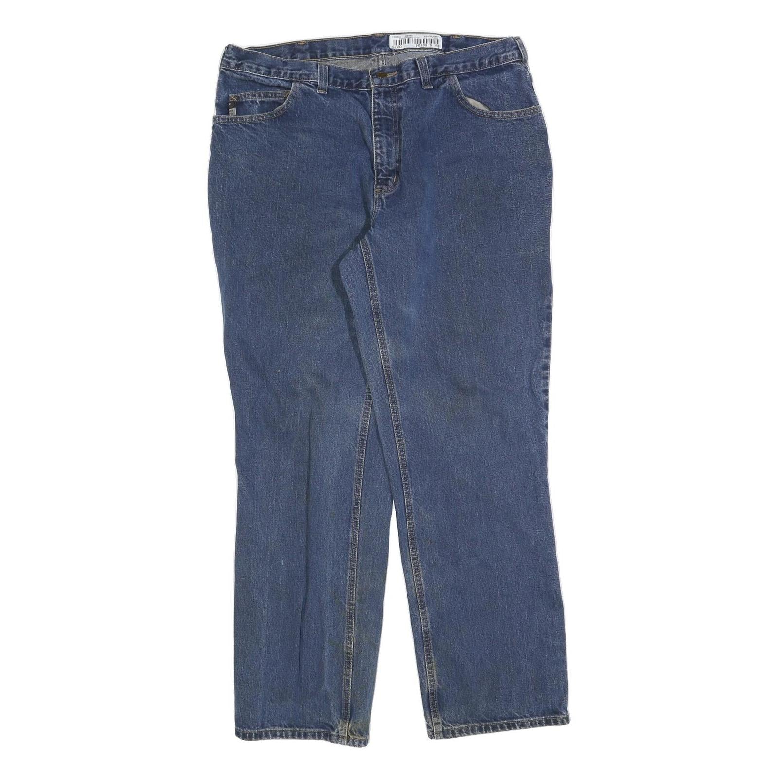 CARHARTT Mens Regular Fit Blue Denim Jeans W38 L32 Classic Cotton Blend Zip Refurbished - N/A refurbished available on Cerqular