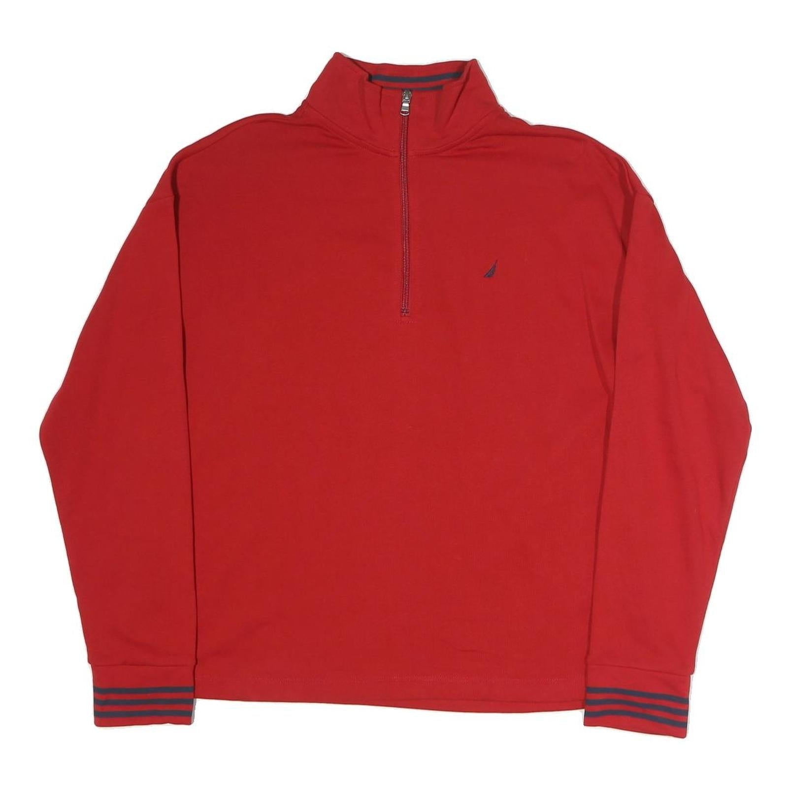 Buy NAUTICA Mens Red 1/4 Zip Sweatshirt L Striped Cuff Pullover Casual Refurbished - $32.49 NAUTICA Mens Red 1/4 Zip Sweatshirt L Striped Cuff Pullover Casual Refurbished - N/A refurbished available on Cerqular