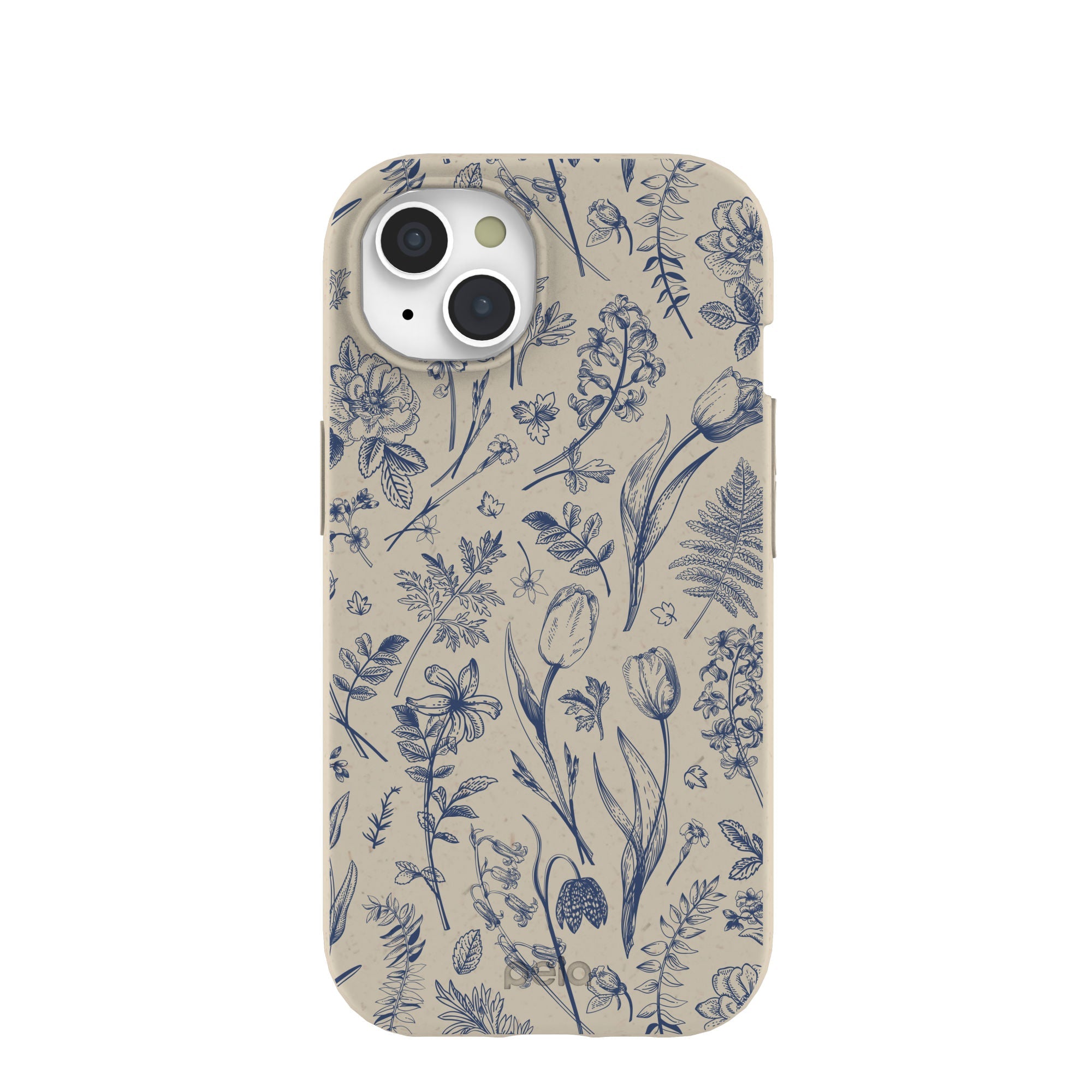 London Fog Indigo Bouquet iPhone 15 Case Refurbished - Pela Case refurbished available on Cerqular