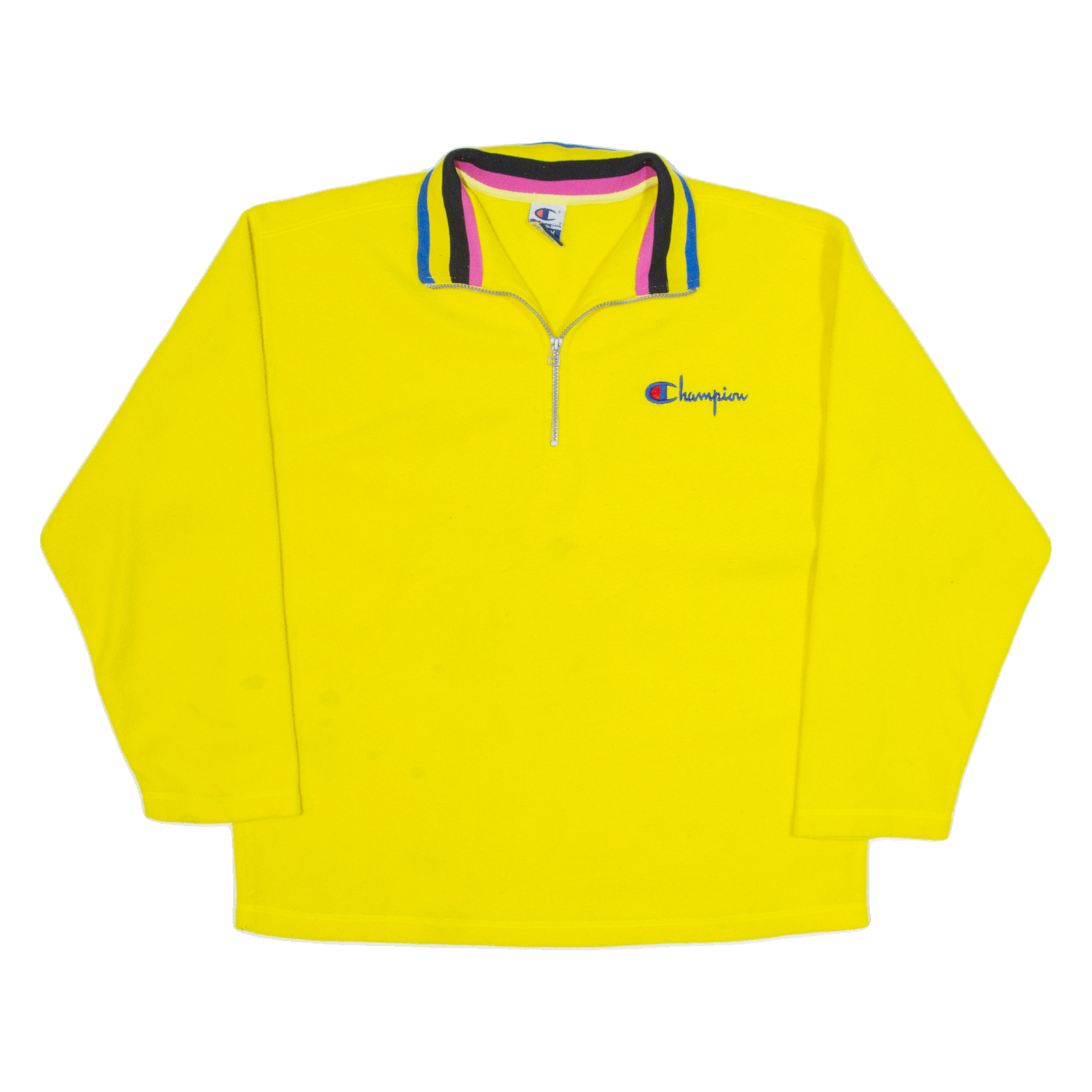 CHAMPION Mens Fleece Yellow 1/4 Zip 90s M Refurbished - N/A refurbished available on Cerqular