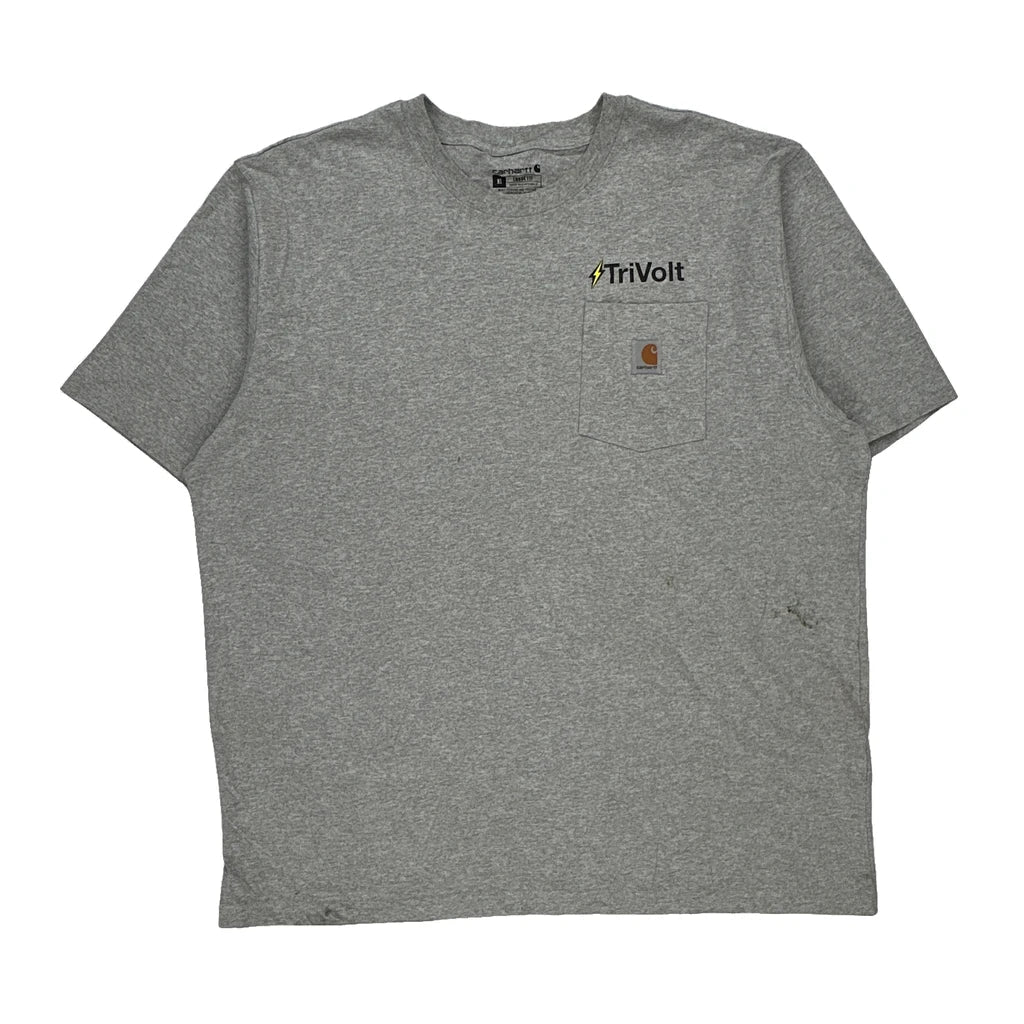 Trivolt Carhartt T-Shirt - XL Grey Cotton Refurbished - Thrifted (note: this is a term often used to describe second- refurbished available on Cerqular