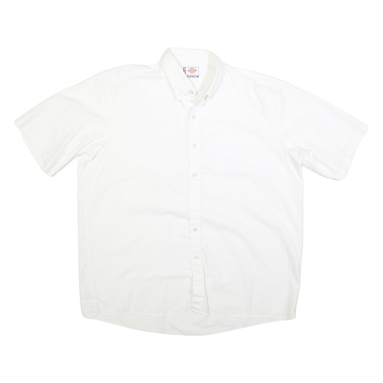 DICKIES Mens White Cotton Blend Short Sleeve Shirt XL Button Down Casual Work Refurbished - N/A refurbished available on Cerqular