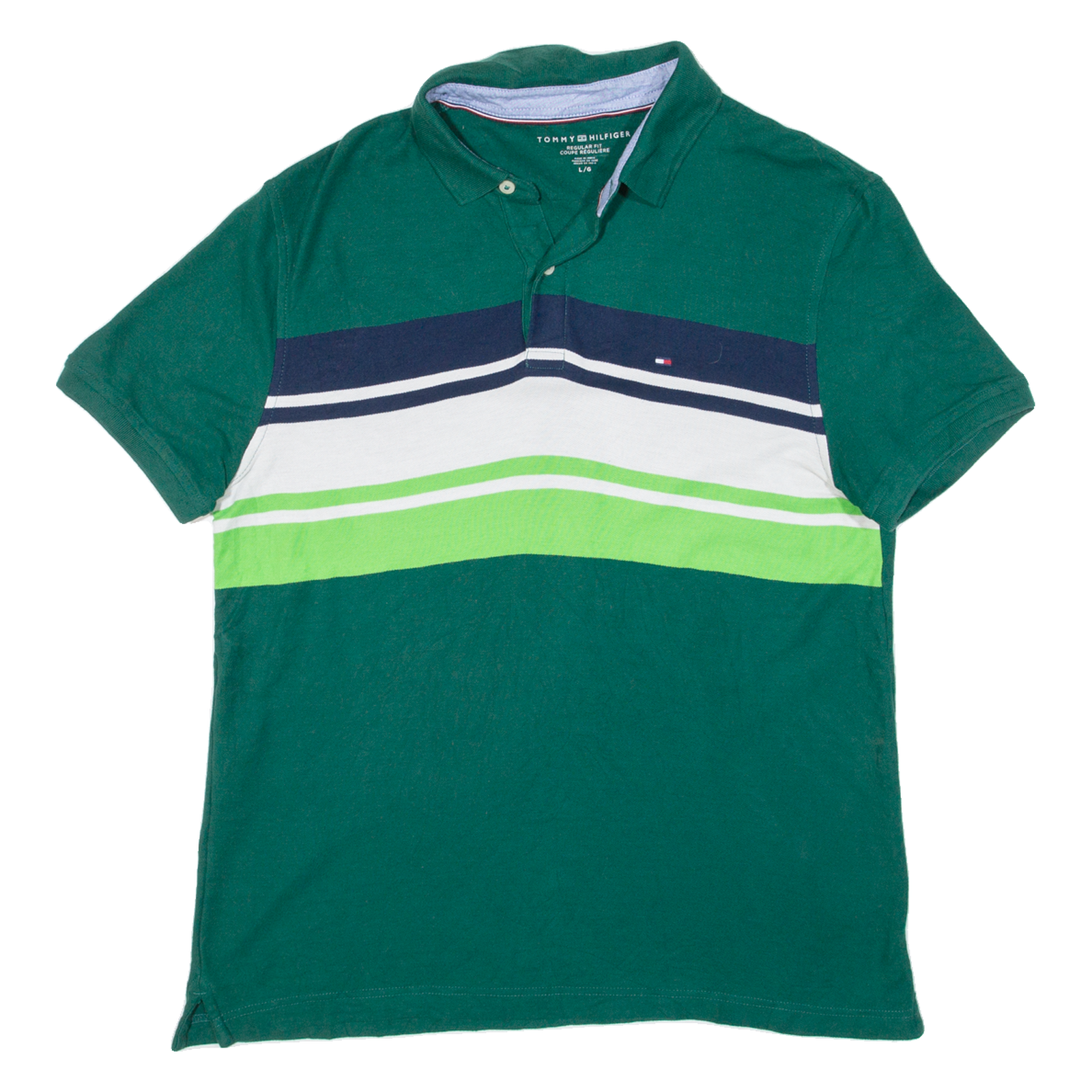 Buy TOMMY HILFIGER Mens Polo Shirt Green Striped L Refurbished - $33.79 TOMMY HILFIGER Mens Polo Shirt Green Striped L Refurbished - N/A refurbished available on Cerqular