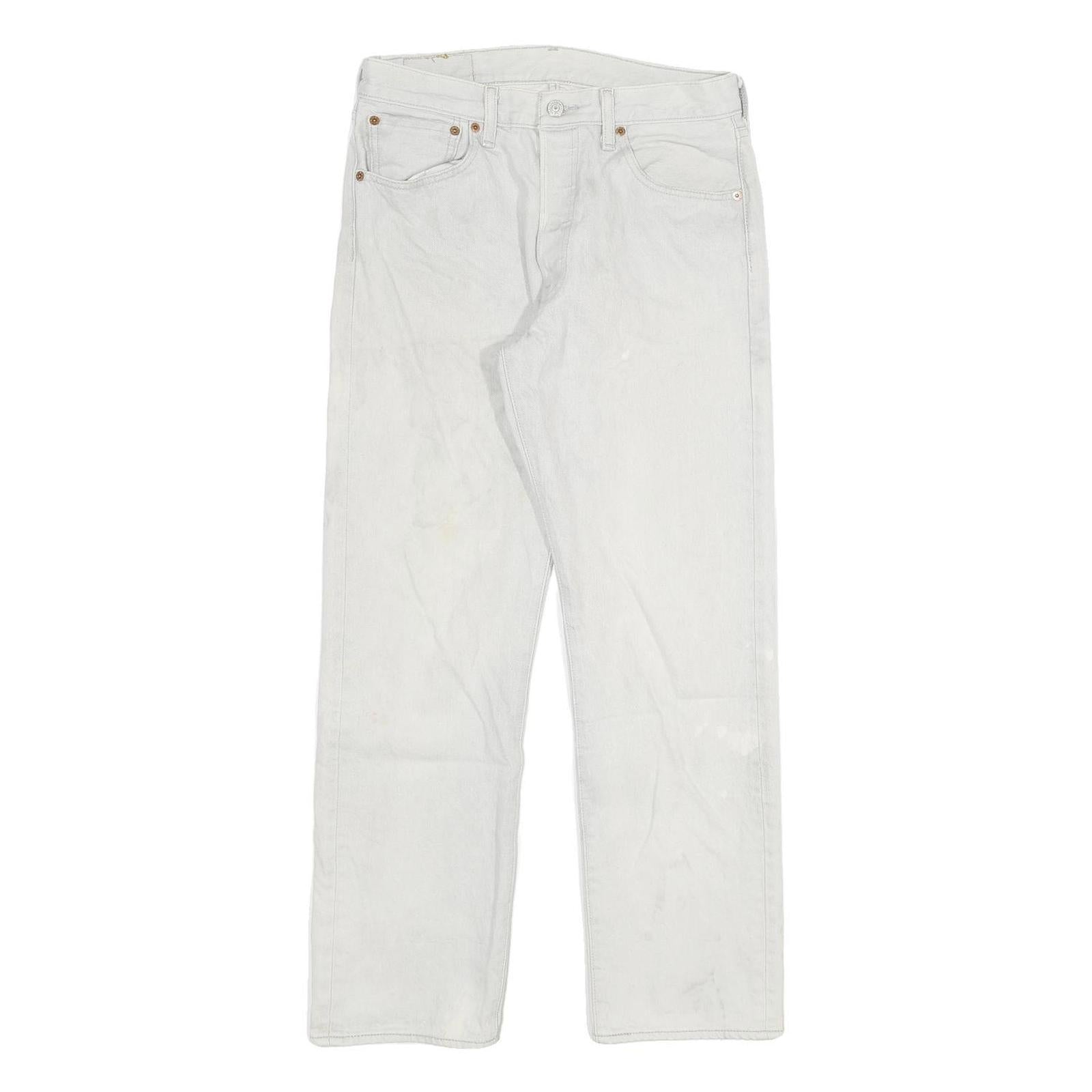 LEVI'S 501XX Mens Jeans White Regular Straight Denim W29 L29 Classic Button Refurbished - N/A refurbished available on Cerqular