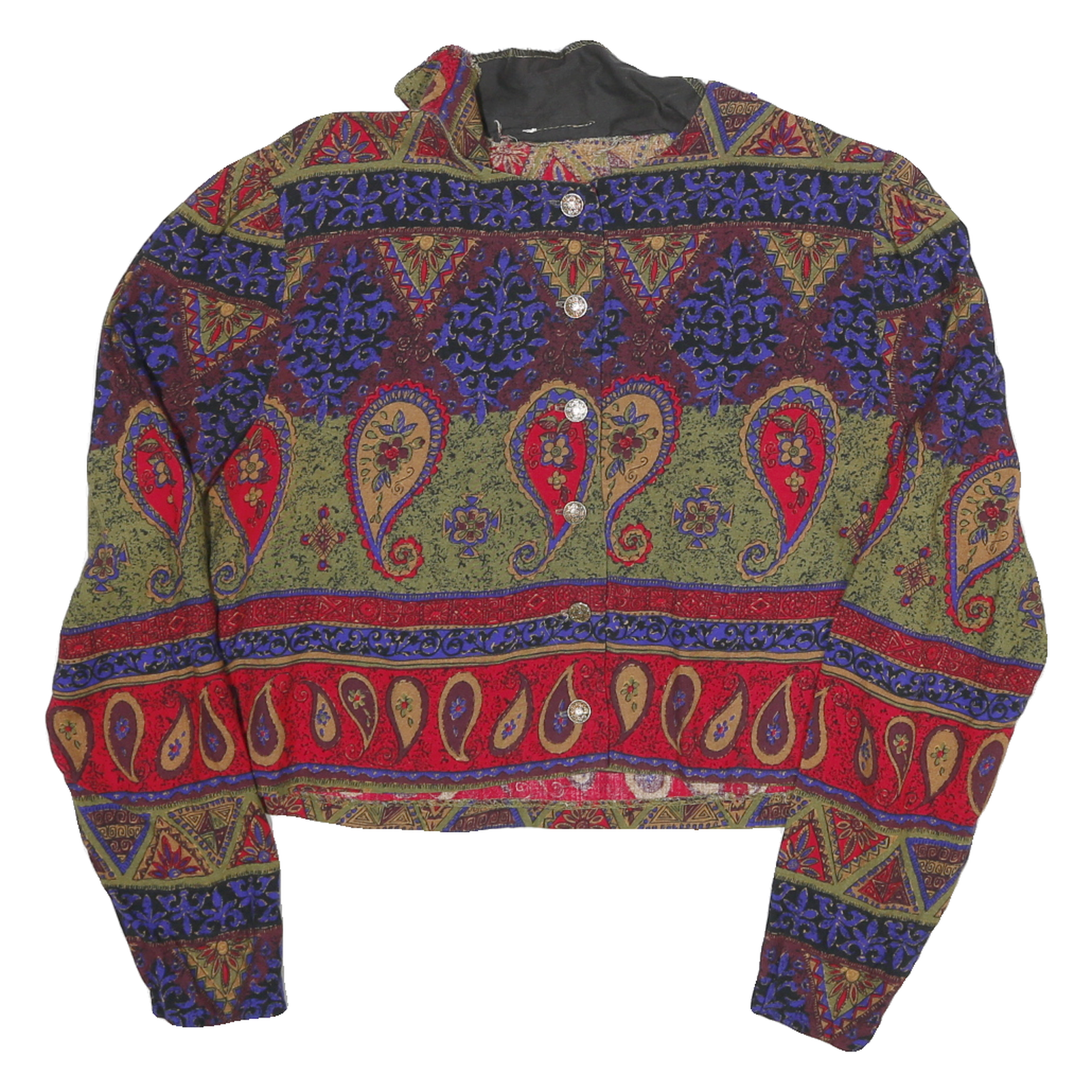 MODA Womens Green & Red Printed Button Shirt Long Sleeve M Cotton Blend Refurbished - N/A refurbished available on Cerqular