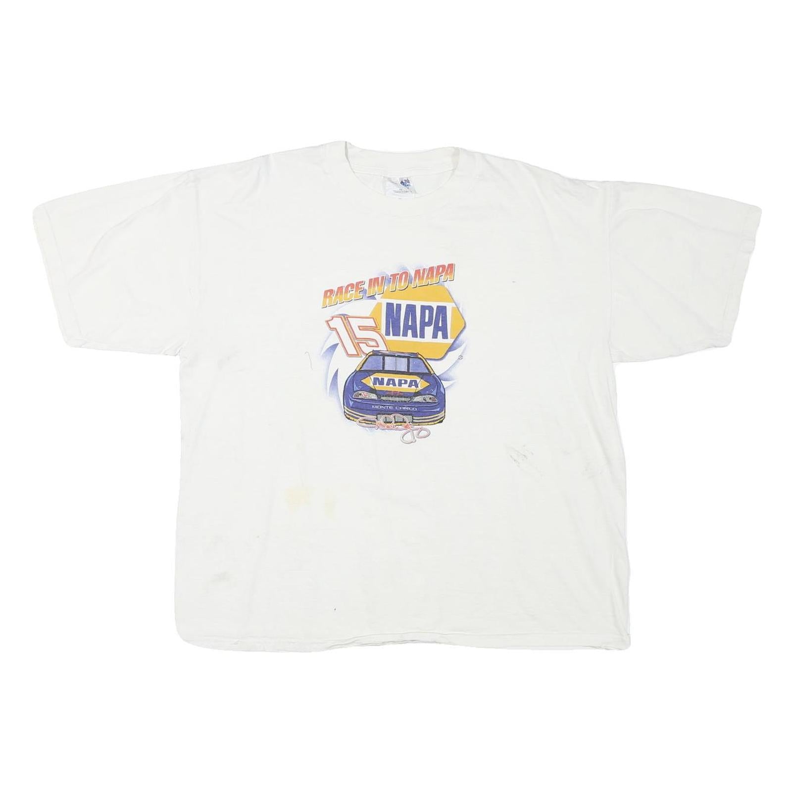 GILDAN Mens White Race Into Napa Graphic T-Shirt XL Short Sleeve Crew Neck Refurbished - N/A refurbished available on Cerqular