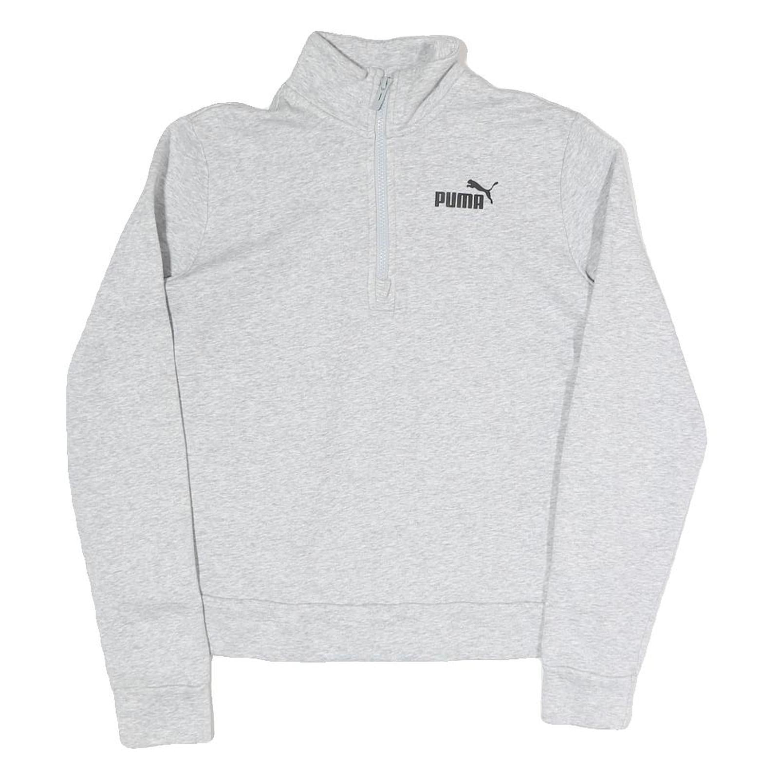 PUMA Womens Grey Sweatshirt Half Zip S Cotton Blend Pullover Casual Refurbished - N/A refurbished available on Cerqular