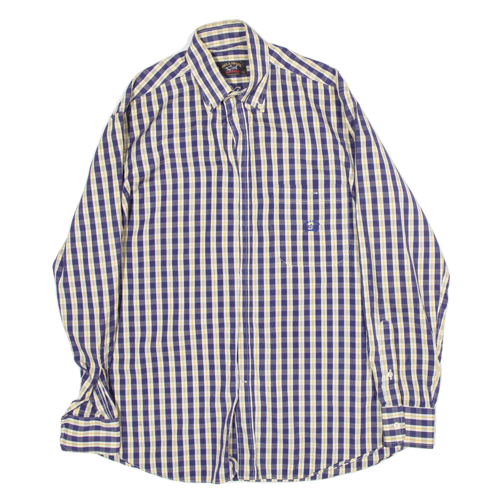 PAUL & SHARK Mens Shirt Purple Check Long Sleeve L Refurbished - N/A refurbished available on Cerqular