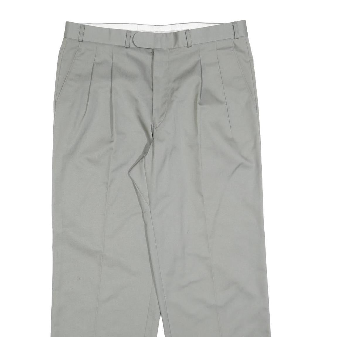 RITEX Mens Regular Fit Grey Straight Trousers W34 L30 Smart Casual Classic Zip Refurbished - N/A refurbished available on Cerqular