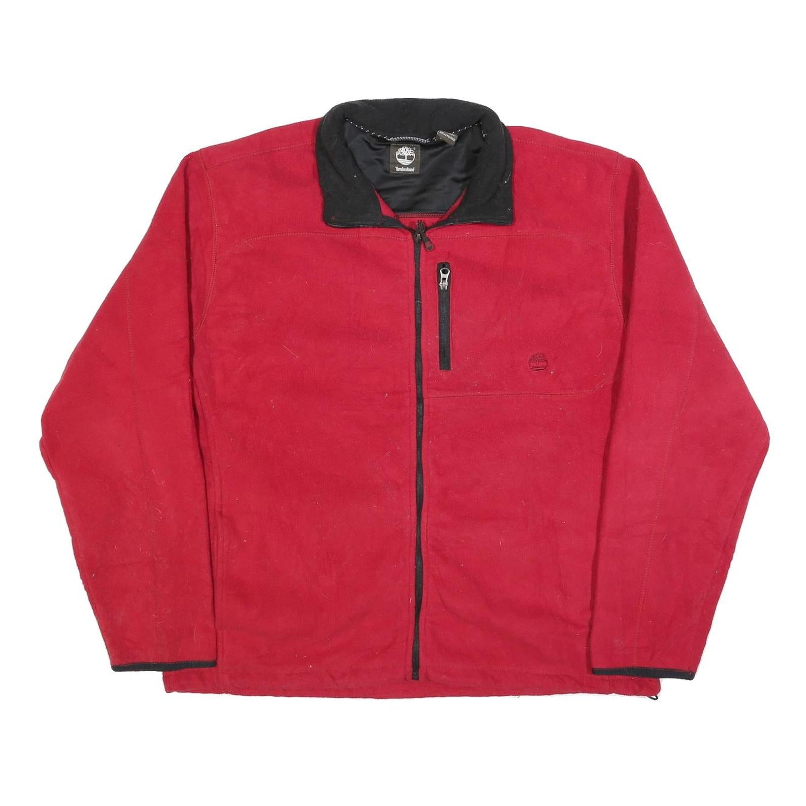 TIMBERLAND Mens Red & Black Casual Jacket 2XL Polyester Blend Zip Closure Refurbished - N/A refurbished available on Cerqular