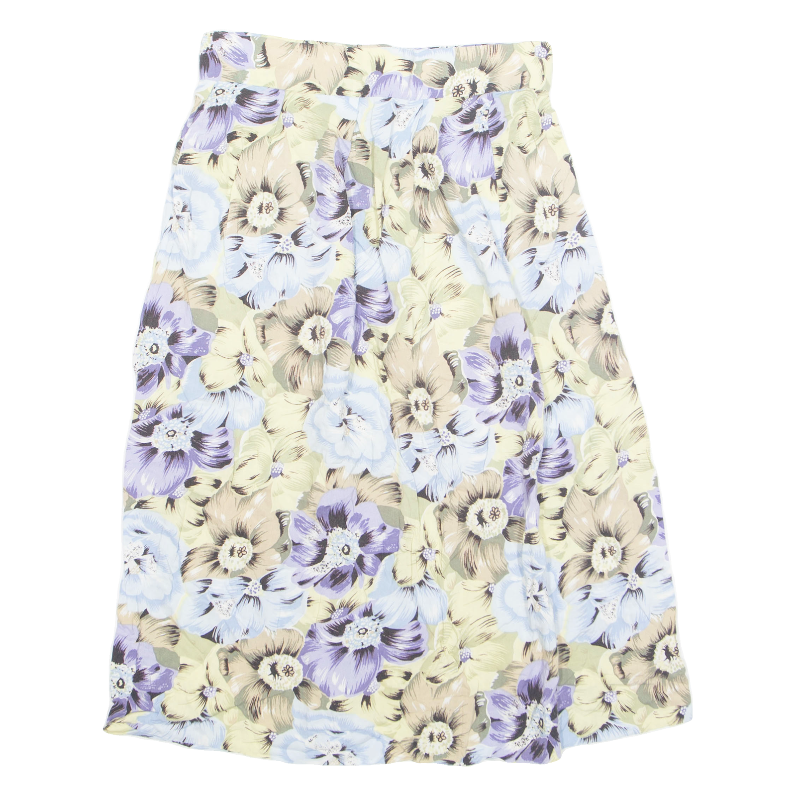 Womens A-Line Skirt Blue Knee Length Floral M Refurbished - N/A refurbished available on Cerqular