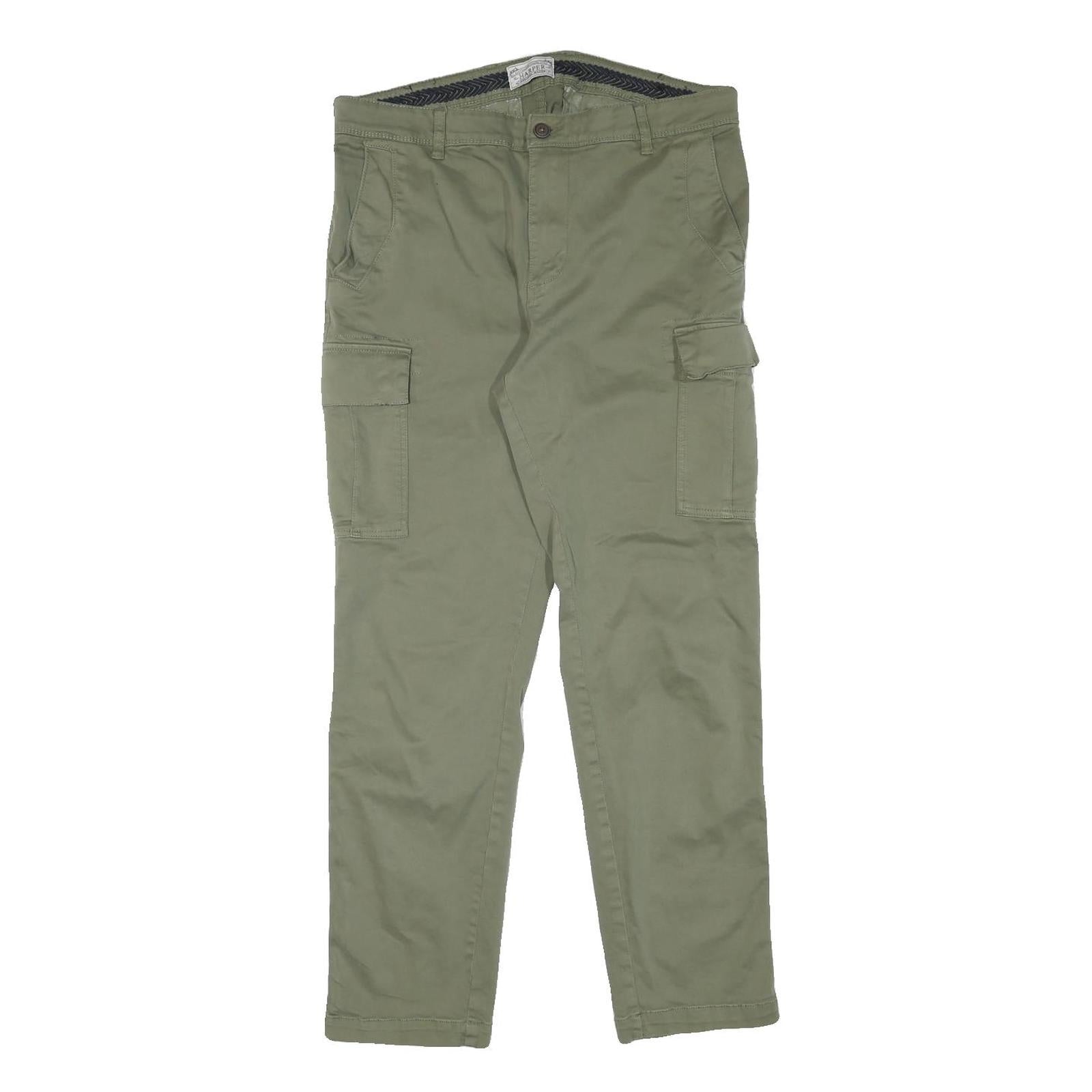 HARPER Mens Cotton Blend Green Regular Cargo Trousers W33 L29 Casual Outdoor Refurbished - N/A refurbished available on Cerqular