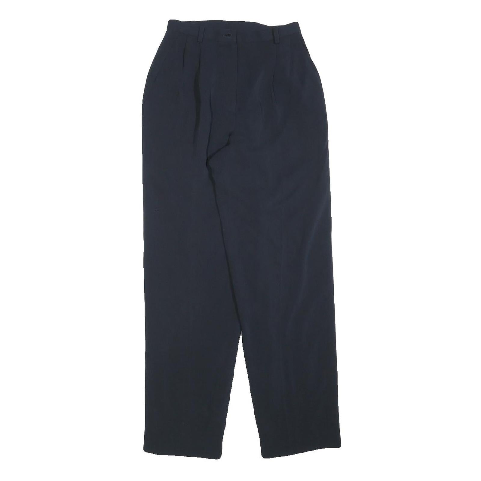 LIZ CLAIBORNE Womens Polyester Blend Navy Regular Fit Straight Leg Trousers W24 Refurbished - N/A refurbished available on Cerqular