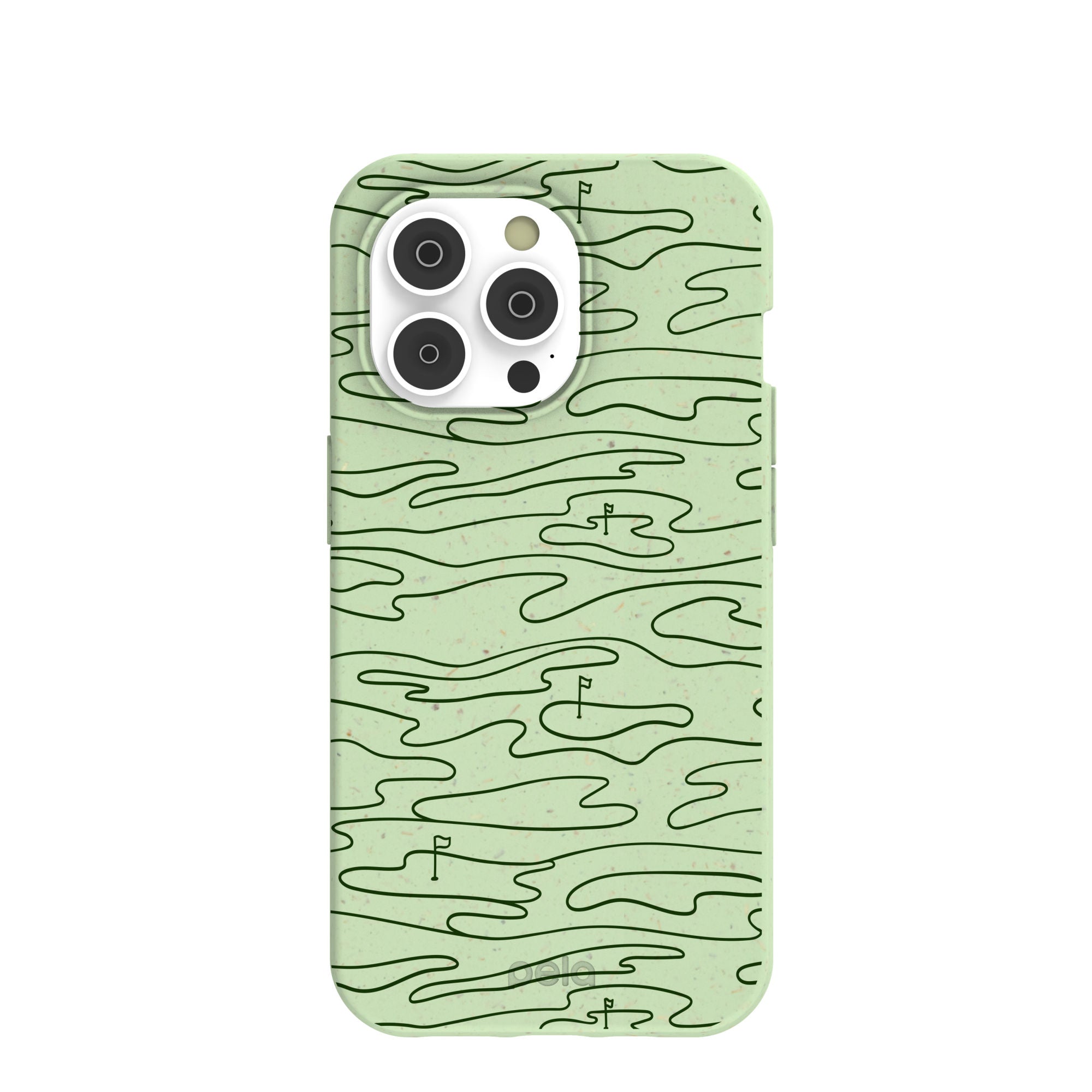 Sage Green Fairway iPhone 14 Pro Case Refurbished - Pela Case refurbished available on Cerqular