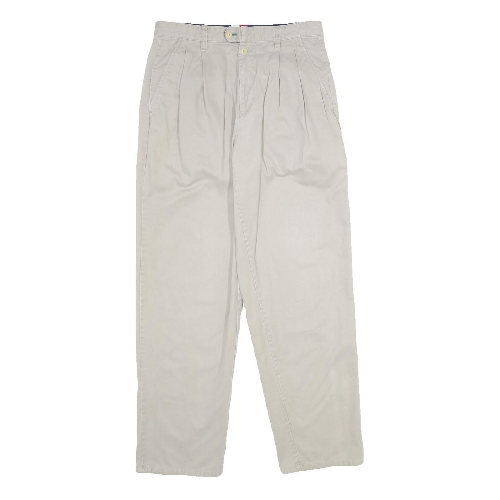 TOMMY HILFIGER Mens Cotton Beige Classic Straight Trousers W31 L32 Casual Zip Refurbished - N/A refurbished available on Cerqular