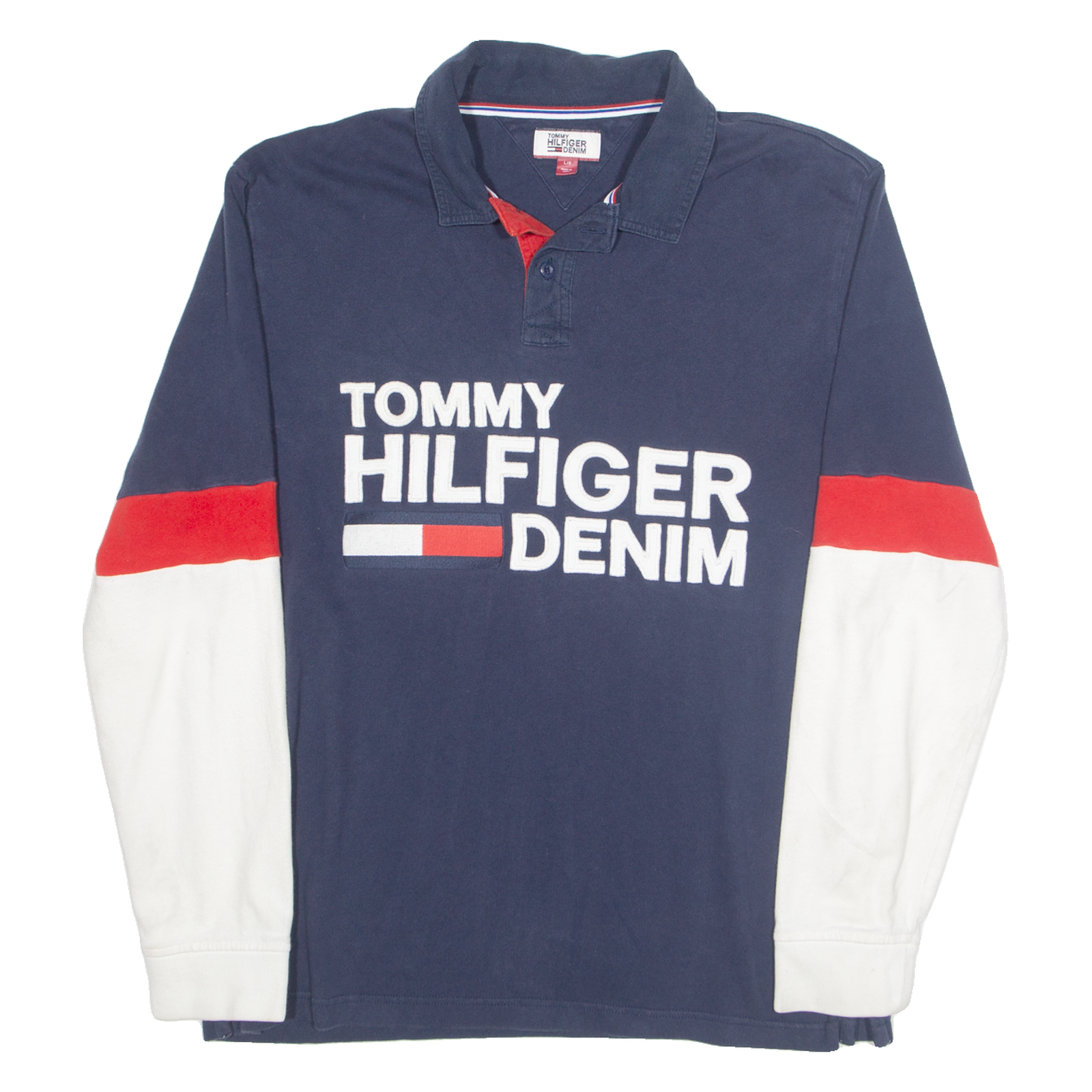 Buy TOMMY HILFIGER DENIM Mens Polo Shirt Blue 90s Colourblock Long Sleeve L Refurbished - $51.99 TOMMY HILFIGER DENIM Mens Polo Shirt Blue 90s Colourblock Long Sleeve L Refurbished - N/A refurbished available on Cerqular