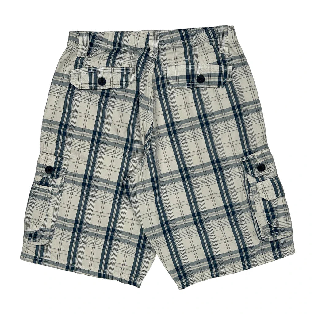 Lee Checked Cargo Shorts - 29W 9L Blue Cotton Refurbished - Thrifted (note: this is a term often used to describe second- refurbished available on Cerqular
