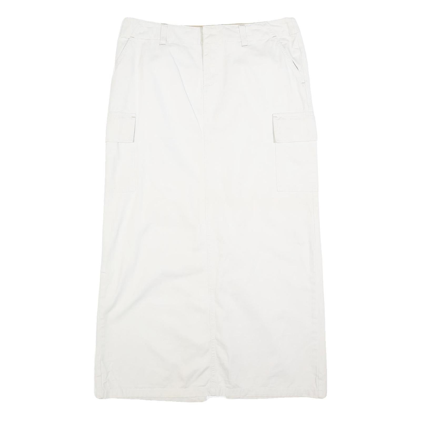 OLD NAVY Womens White Cargo Midi Cotton Blend Skirt M Pockets Casual Refurbished - N/A refurbished available on Cerqular